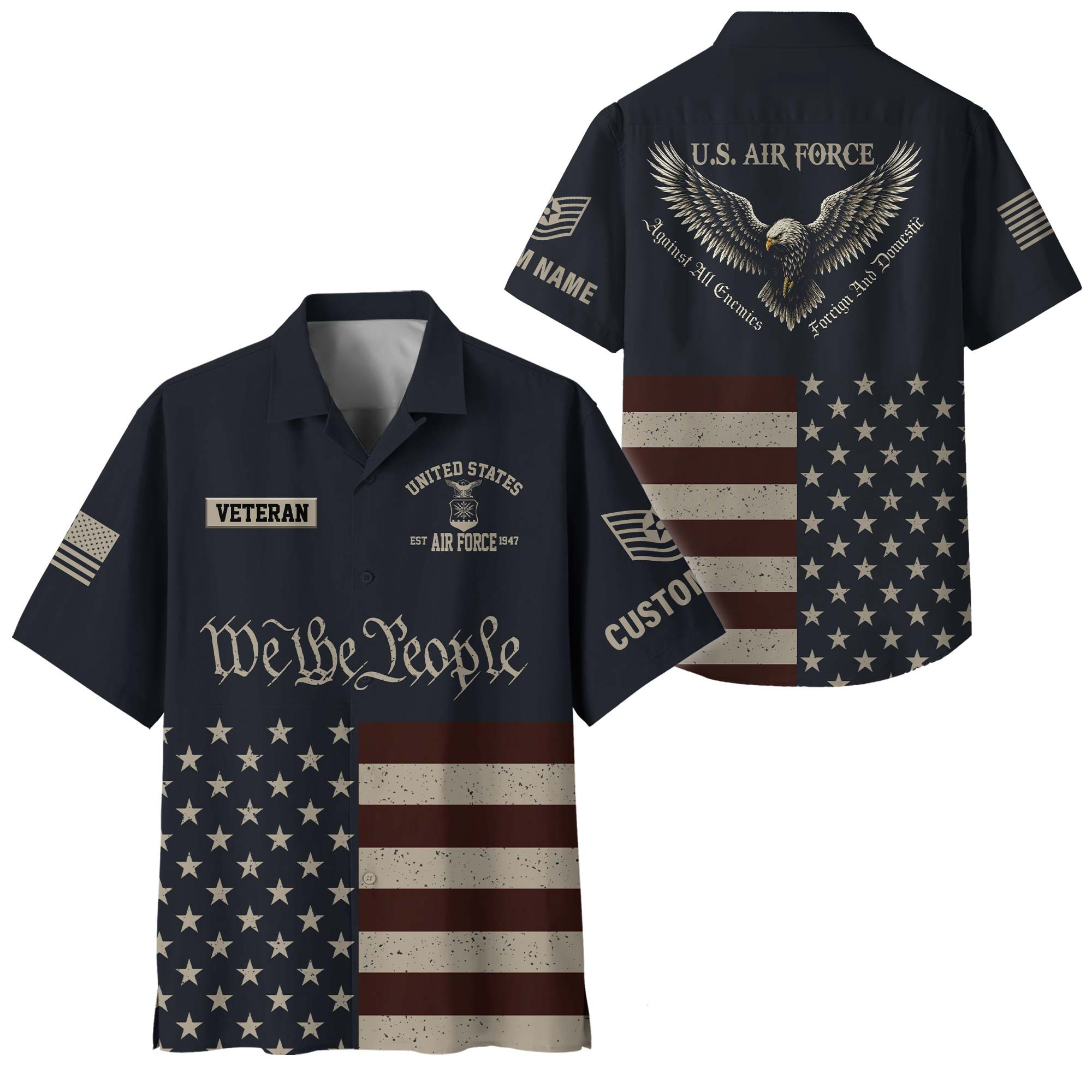 Premium Custom USAF Hawaiian Shirt VPVC408184, Gifts For Air Force Veteran, Gifts For Veterans Day