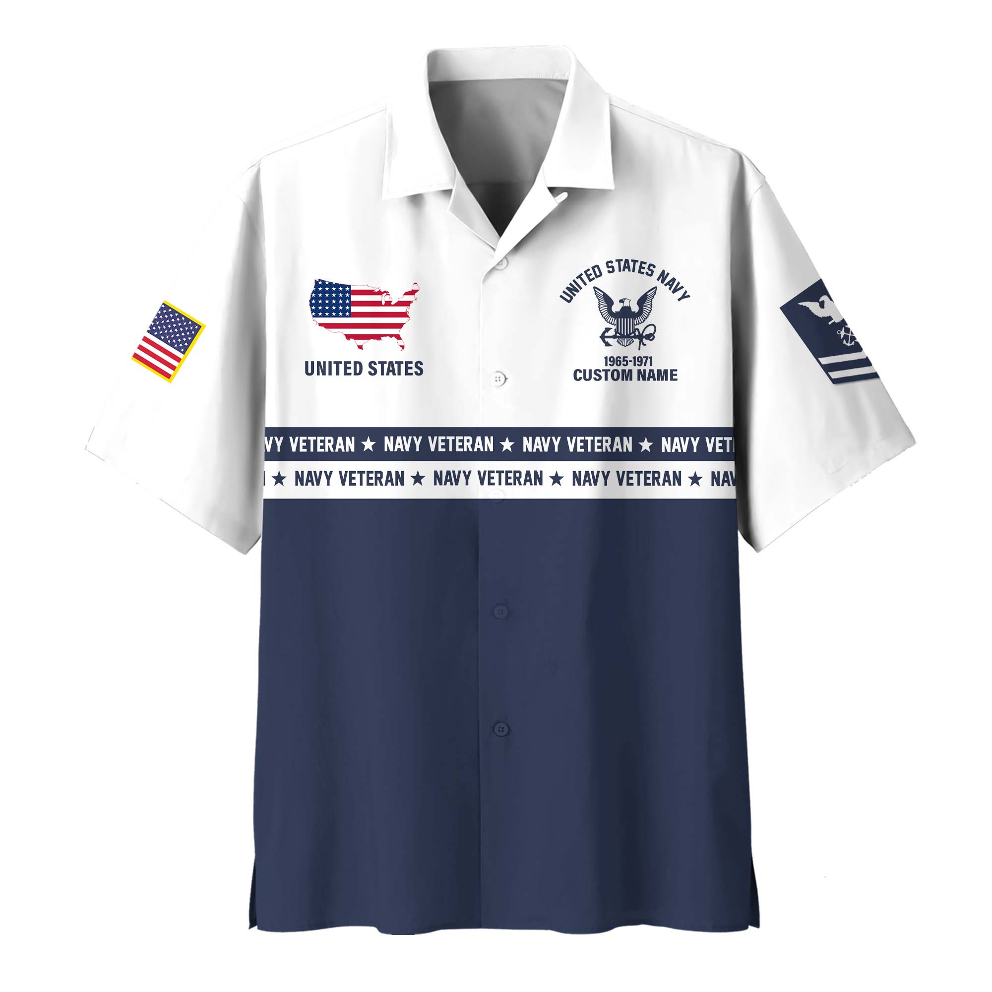 Premium Custom US Navy Hawaiian Shirt VPVC408192, Gifts For Navy Veteran, Gifts For Veterans Day