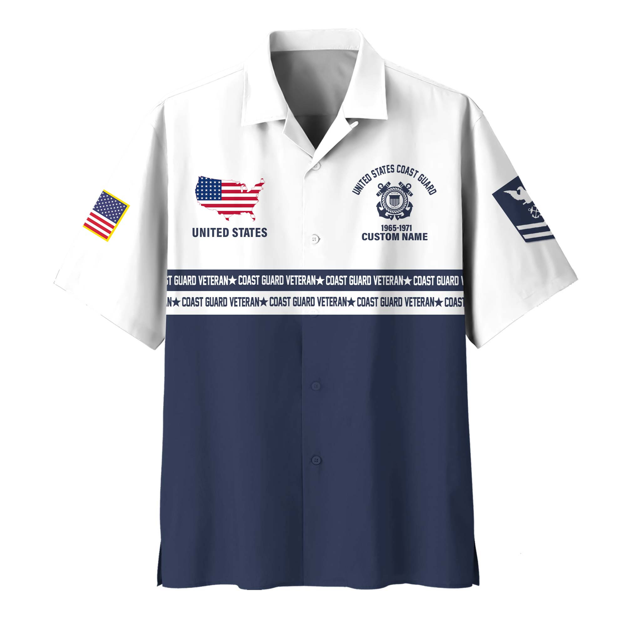 Premium Custom USCG Hawaiian Shirt VPVC408195, Gifts For Coast Guard Veteran, Gifts For Veterans Day