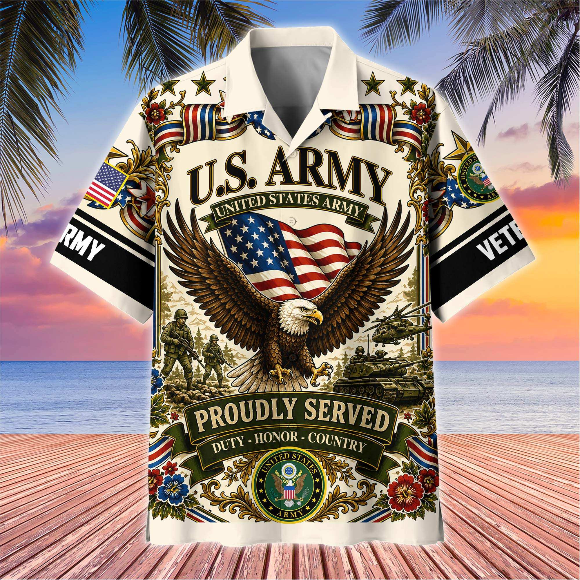 Premium US Veterans Hawaiian Shirt ATTN080621, Gifts For US Veterans, Gifts For Father’s Day, Veterans Day