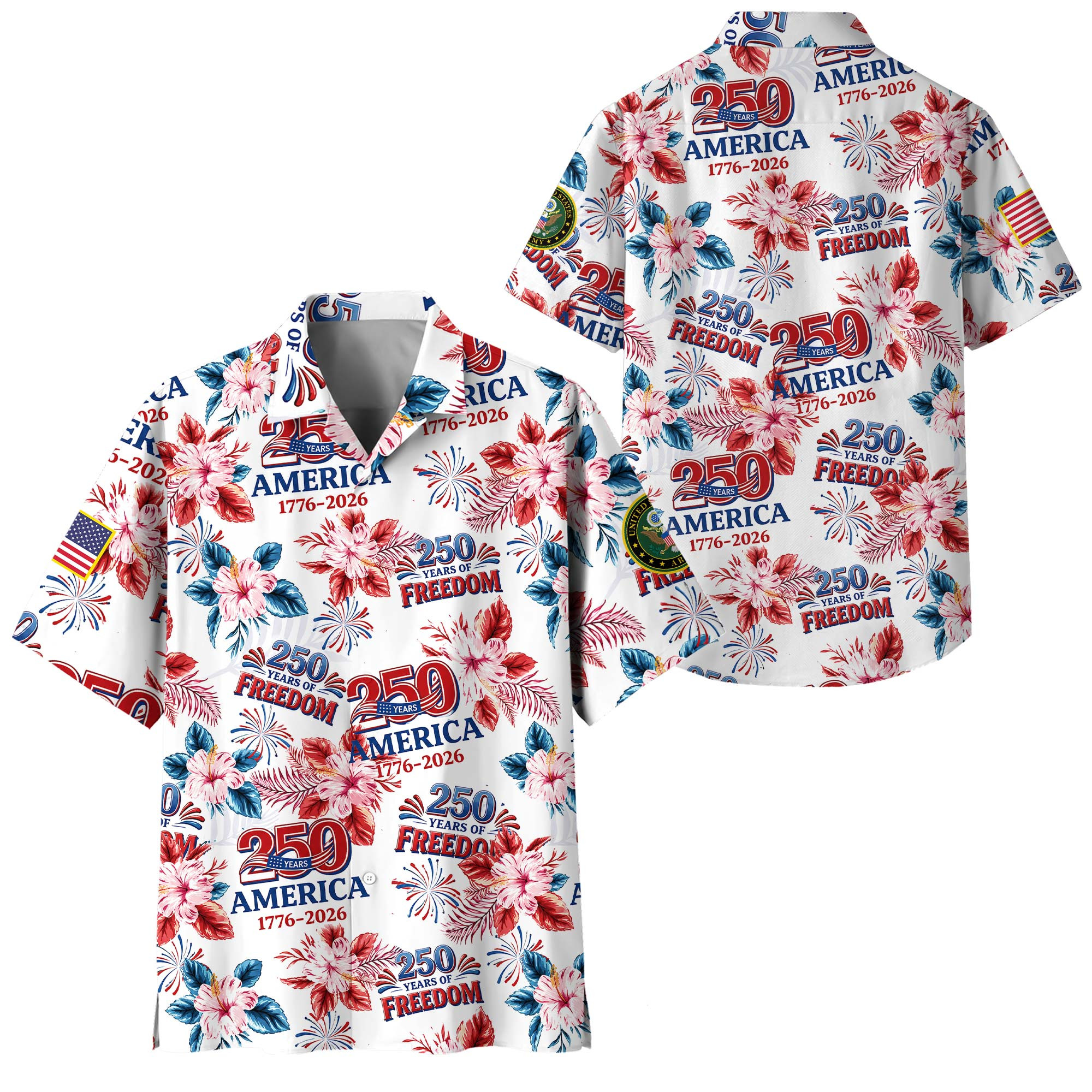 Premium America 250th Anniversary US Army Hawaiian Shirt VPVC408221, Gifts For Army Veteran, Gifts For Veterans Day, Independence Day