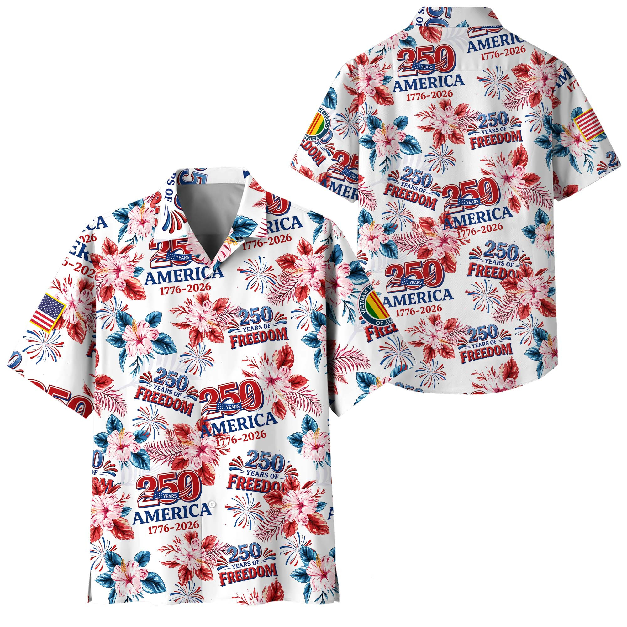 Premium America 250th Anniversary Vietnam Veteran Hawaiian Shirt VPVC408226, Gifts For Vietnam Veteran, Gifts For Veterans Day, Independence Day