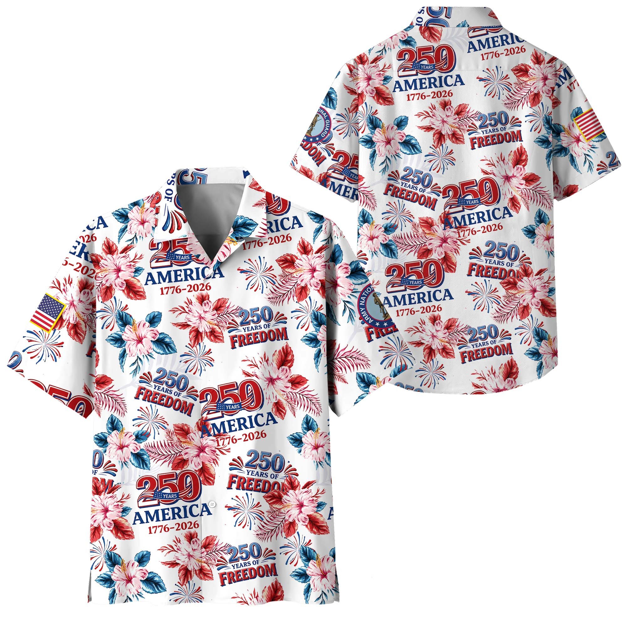 Premium America 250th Anniversary Army National Guard Veteran Hawaiian Shirt VPVC408228, Gifts For Army National Guard Veteran, Gifts For Veterans Day, Independence Day