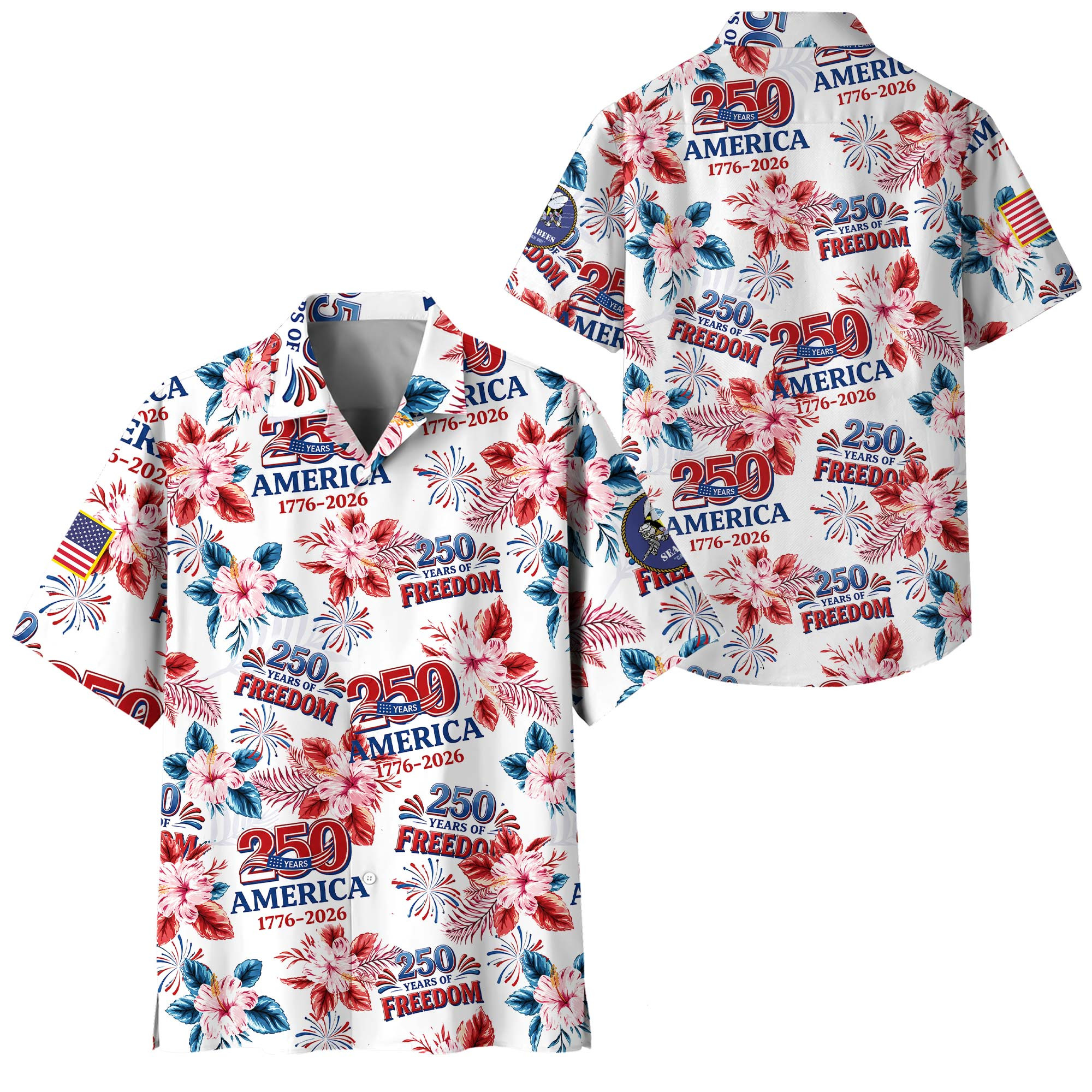 Premium America 250th Anniversary US Seabees Veteran Hawaiian Shirt VPVC408229, Gifts For Seabees Veteran, Gifts For Veterans Day, Independence Day