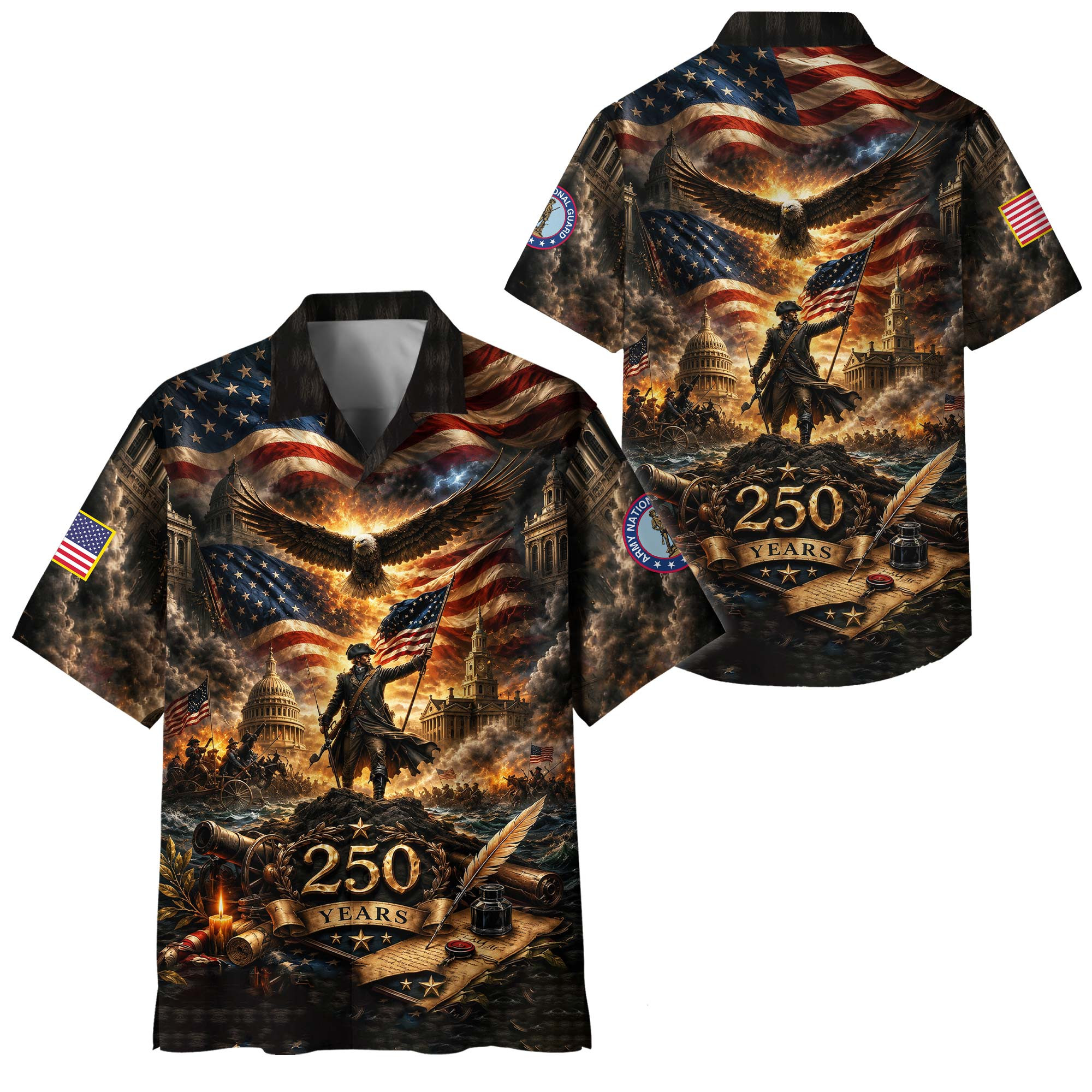 Premium America 250th Anniversary Army National Guard Veteran Hawaiian Shirt VPVC408238, Gifts For Army National Guard Veteran, Gifts For Veterans Day, Independence Day