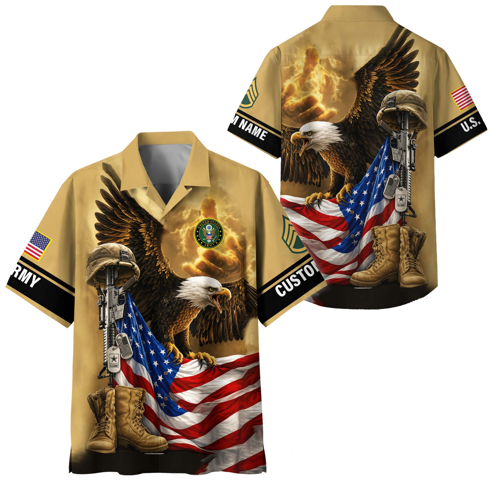 Premium Custom US Army Hawaiian Shirt VPVC408261, Gifts For Army Veteran, Gifts For Veterans Day
