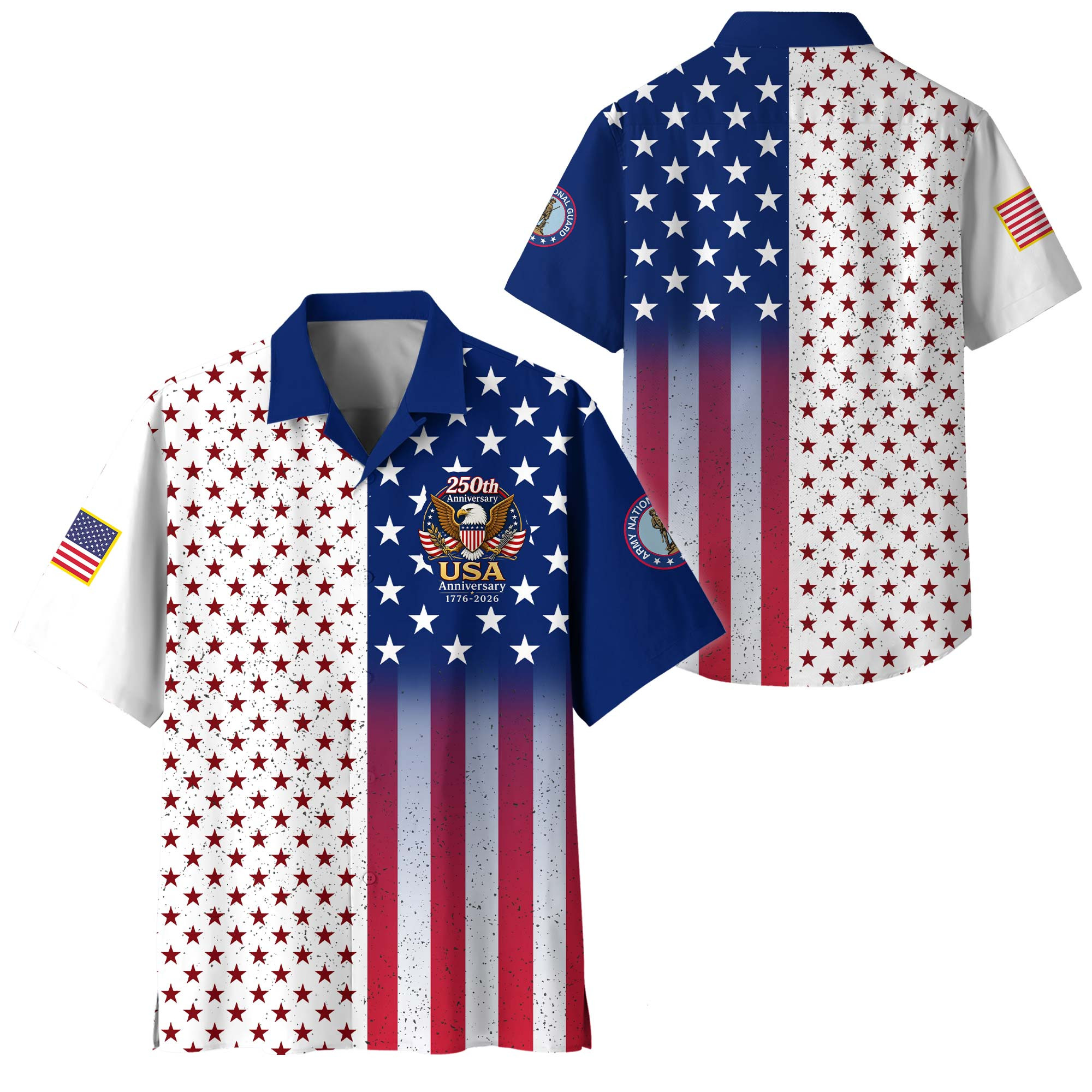 Premium America 250th Anniversary Army National Guard Veteran Hawaiian Shirt VPVC408278, Gifts For Army National Guard Veteran, Gifts For Veterans Day, Independence Day