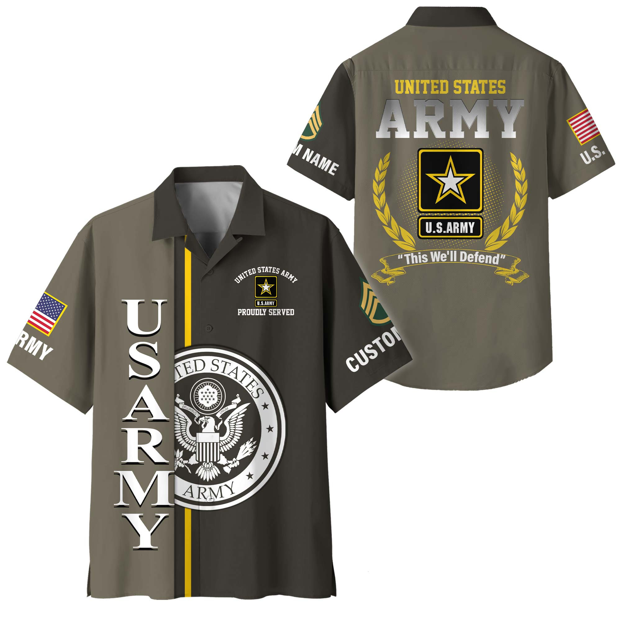 Premium Custom US Army Hawaiian Shirt VPVC408291, Gifts For Army Veteran, Gifts For Veterans Day