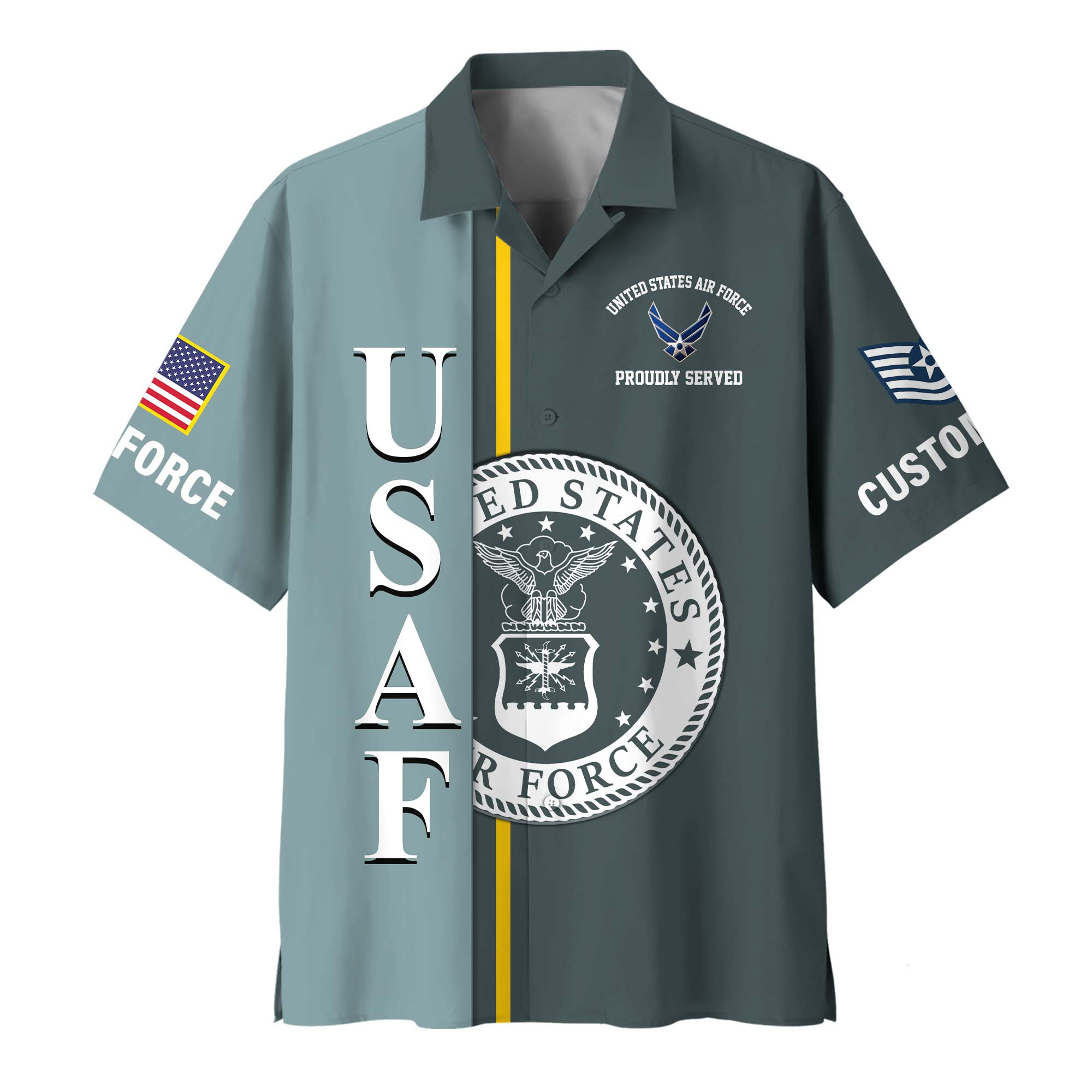 Premium Custom USAF Hawaiian Shirt VPVC408294, Gifts For Air Force Veteran, Gifts For Veterans Day