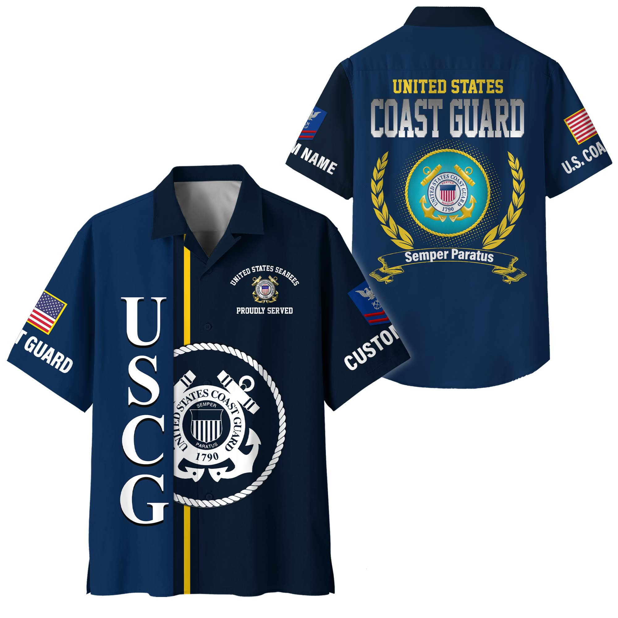 Premium Custom USCG Hawaiian Shirt VPVC408295, Gifts For Coast Guard Veteran, Gifts For Veterans Day