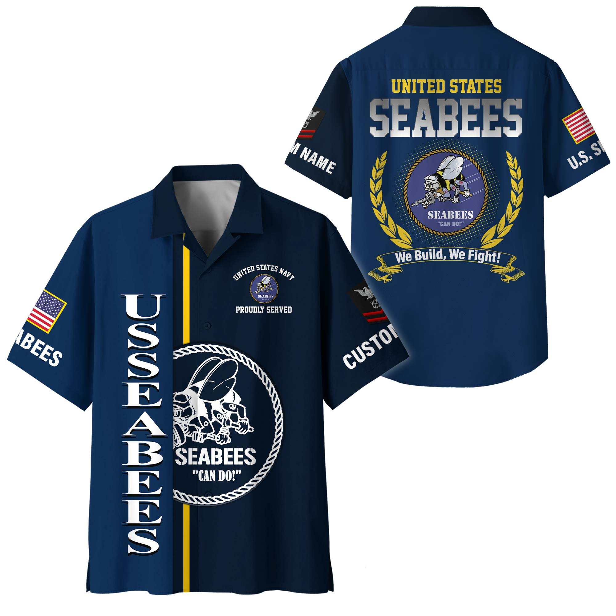 Premium Custom US Seabees Hawaiian Shirt VPVC408299, Gifts For Seabees Veteran, Gifts For Veterans Day