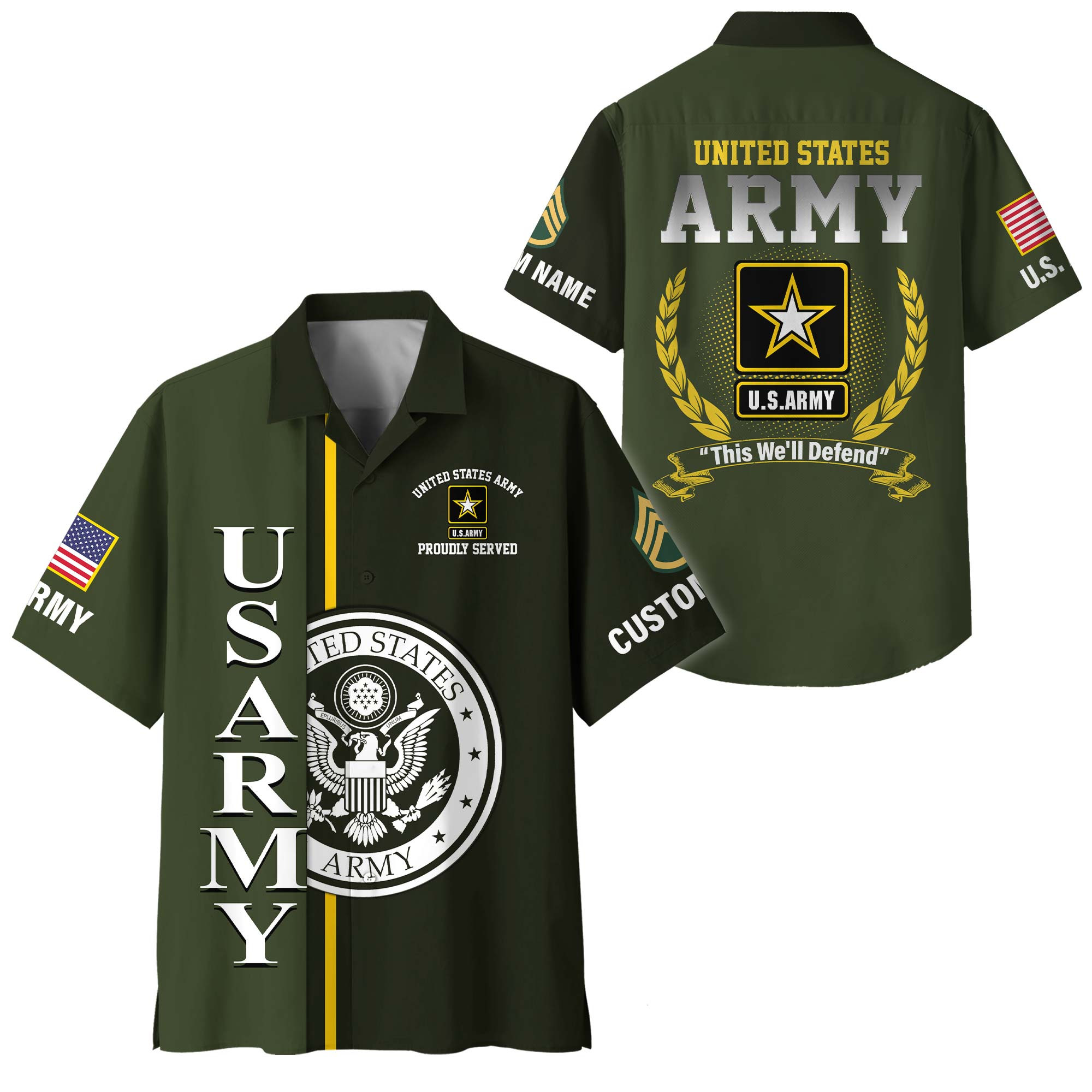 Premium Custom US Army Hawaiian Shirt VPVC400022, Gifts For Army Veteran, Gifts For Veterans Day