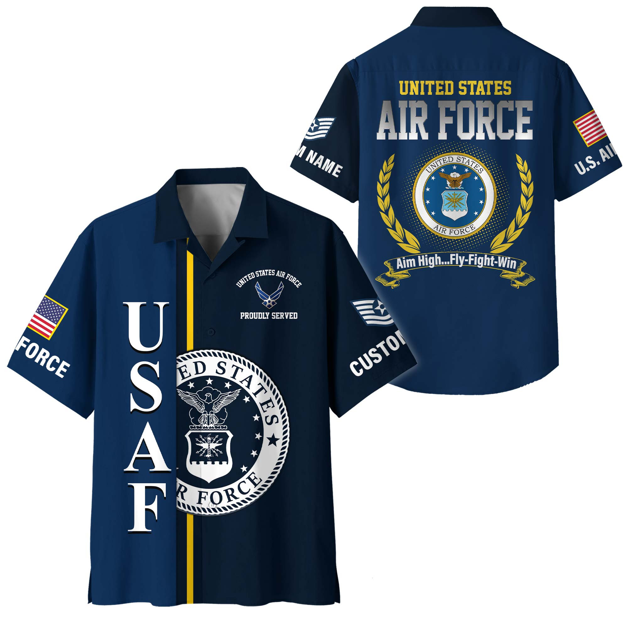 Premium Custom USAF Hawaiian Shirt VPVC400024, Gifts For Air Force Veteran, Gifts For Veterans Day