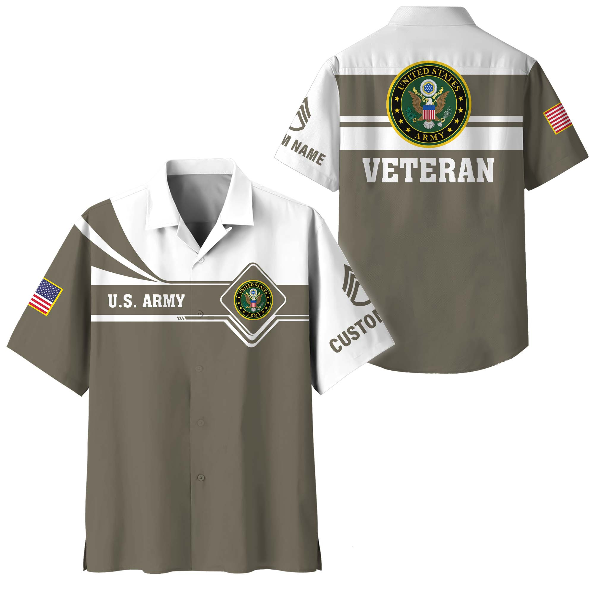 Premium Custom US Army Hawaiian Shirt VPVC408301, Gifts For Army Veteran, Gifts For Veterans Day
