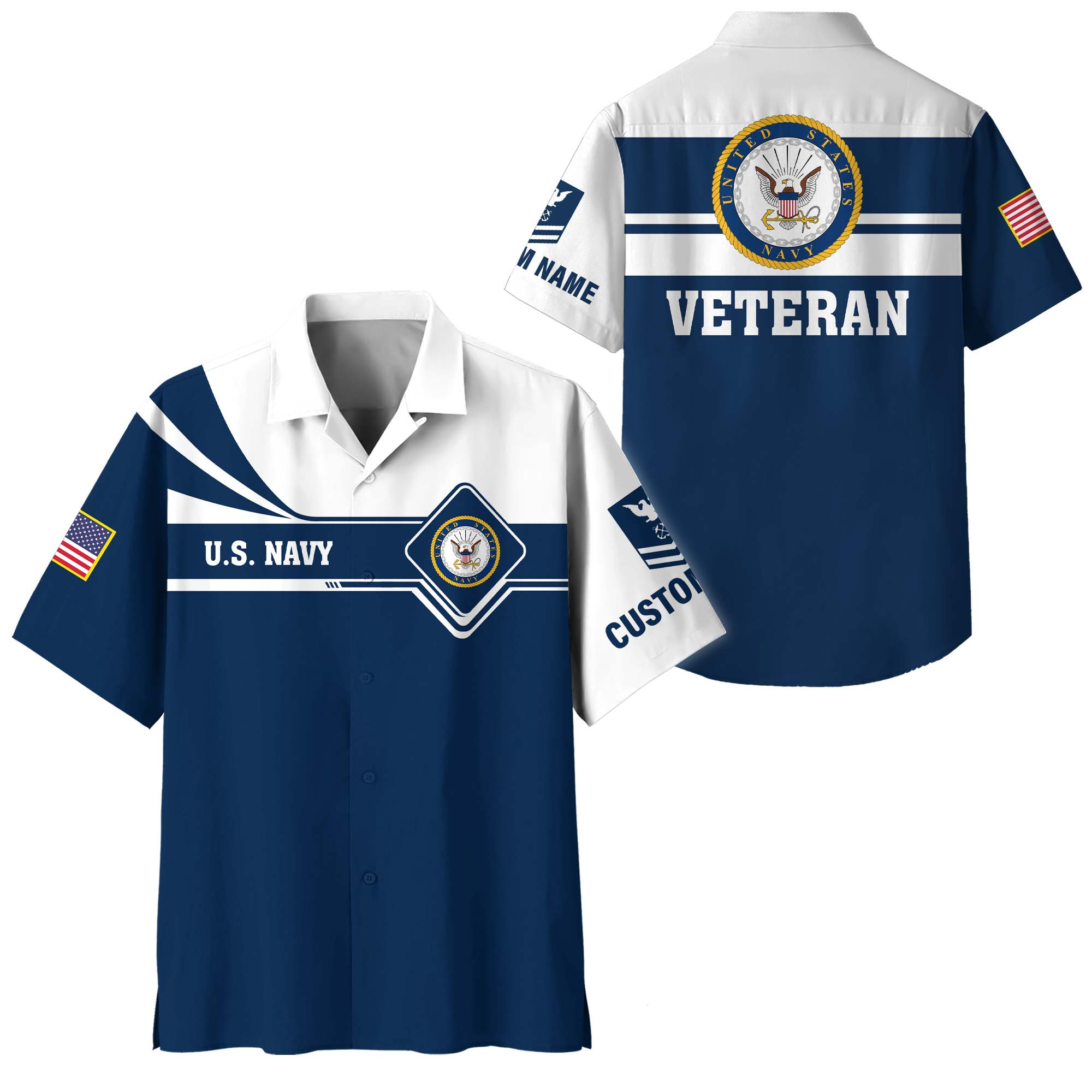Premium Custom US Navy Hawaiian Shirt VPVC408302, Gifts For Navy Veteran, Gifts For Veterans Day