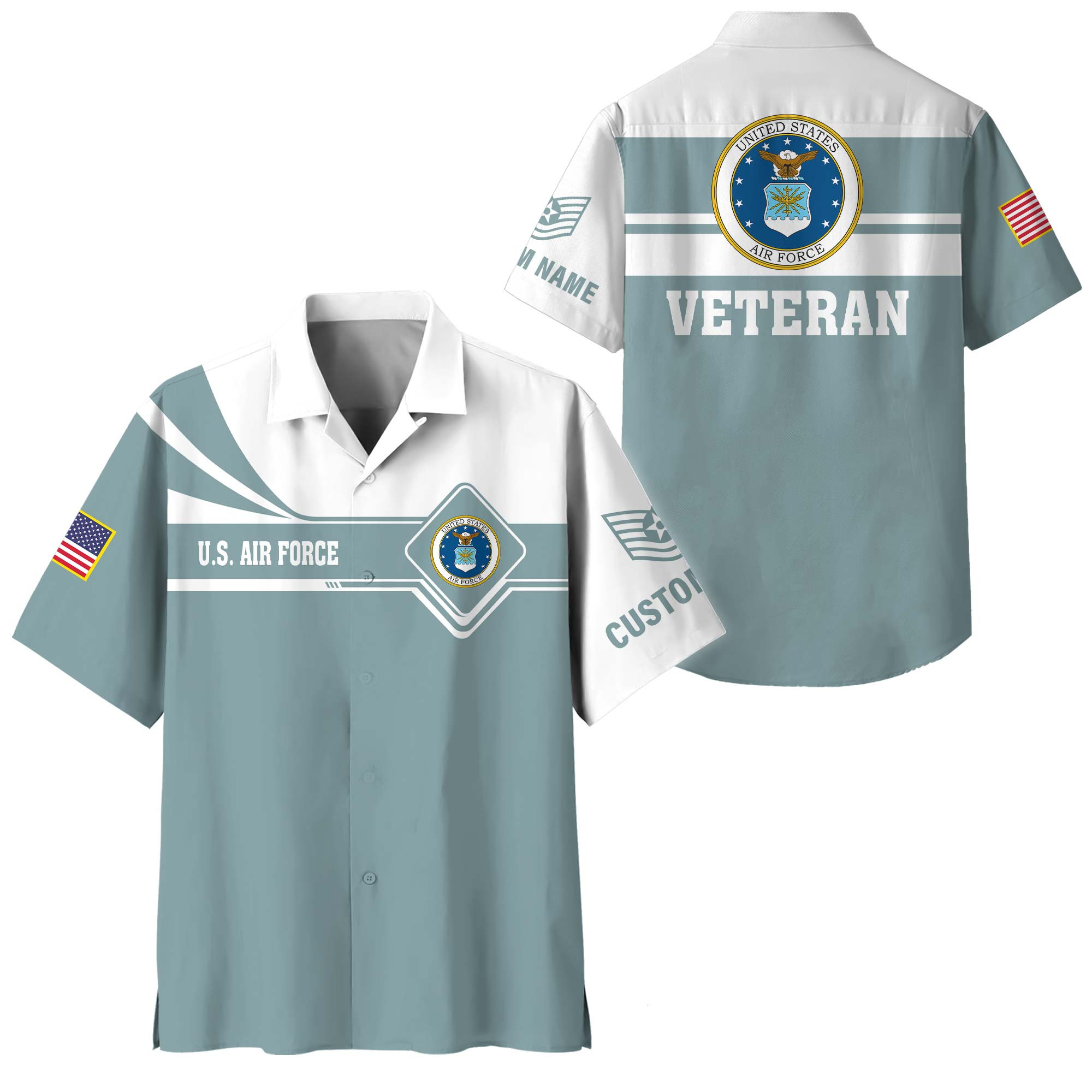 Premium Custom USAF Hawaiian Shirt VPVC408304, Gifts For Air Force Veteran, Gifts For Veterans Day