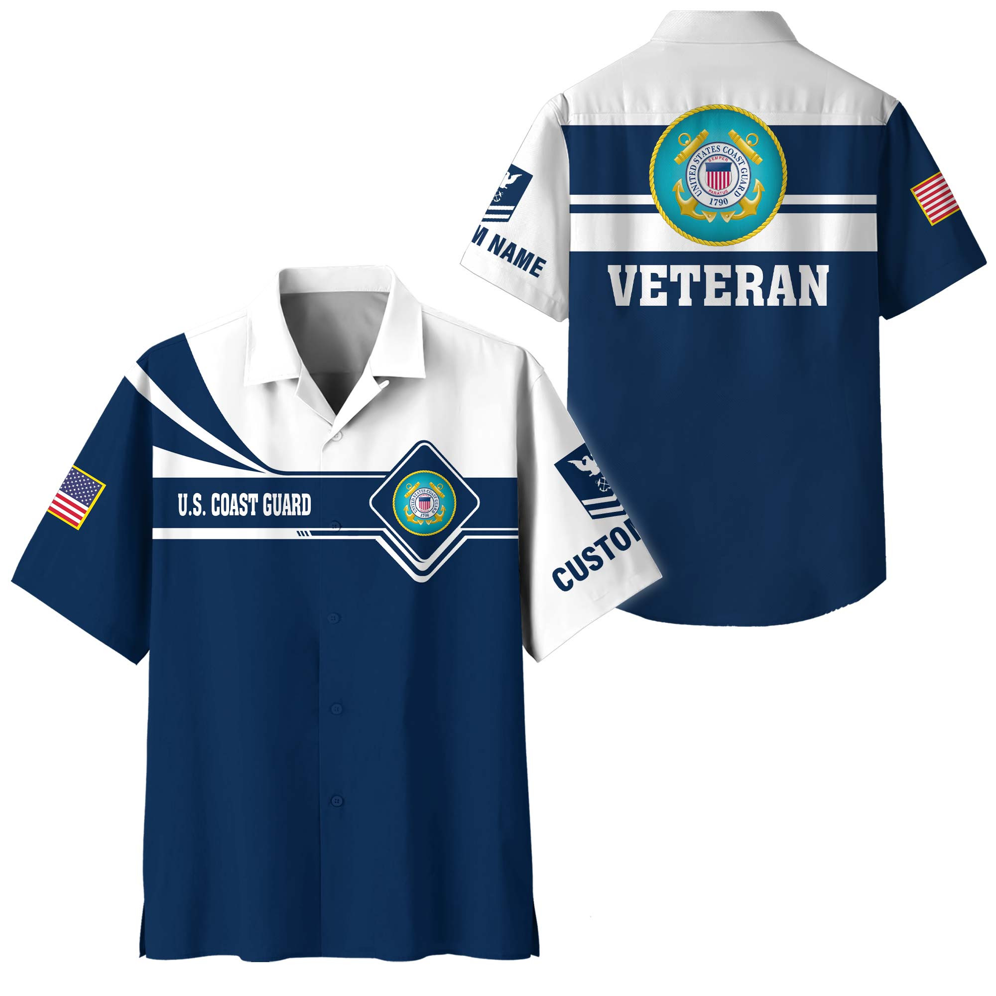 Premium Custom USCG Hawaiian Shirt VPVC408305, Gifts For Coast Guard Veteran, Gifts For Veterans Day
