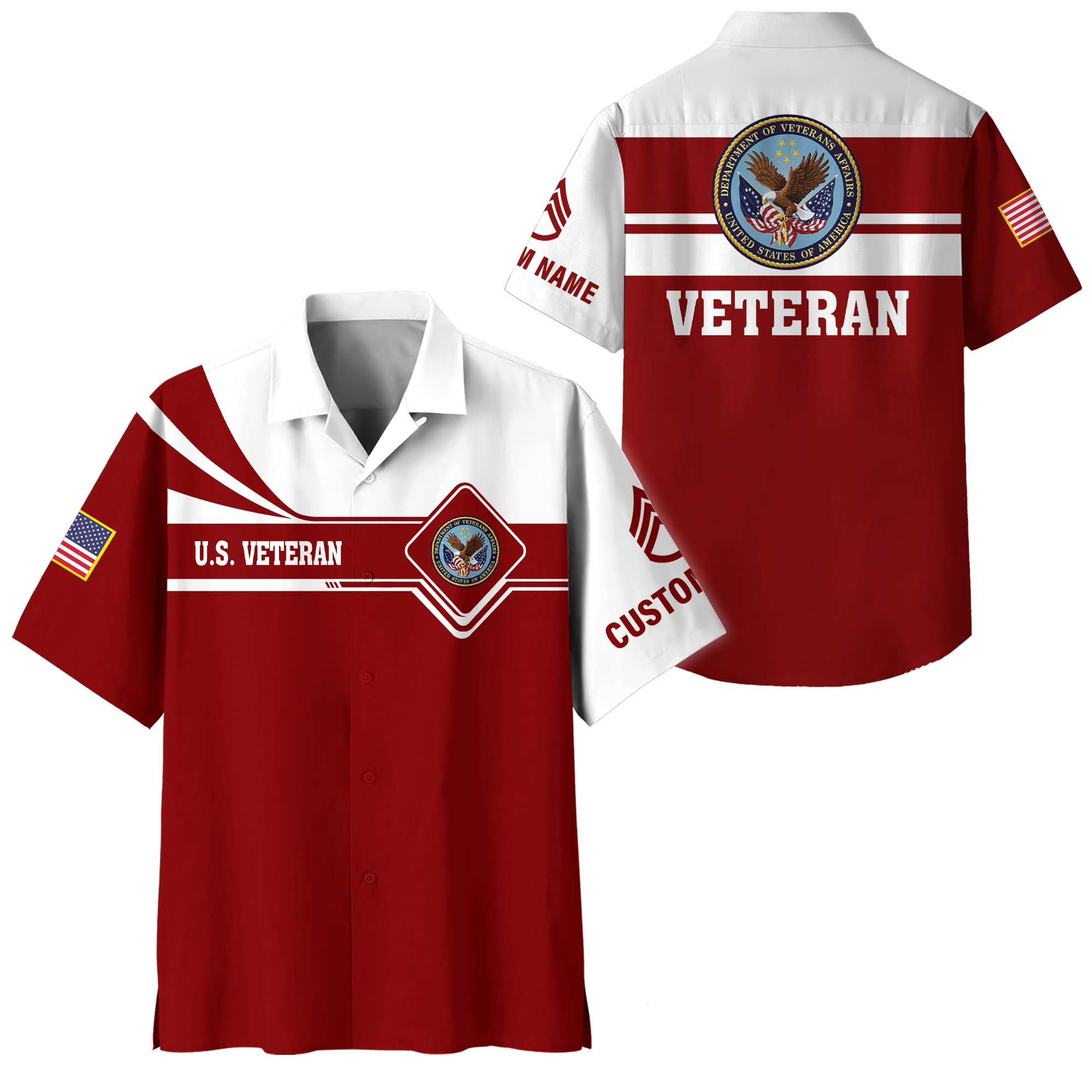 Premium Custom US Veteran Hawaiian Shirt VPVC408307, Gifts For US Veteran, Gifts For Veterans Day