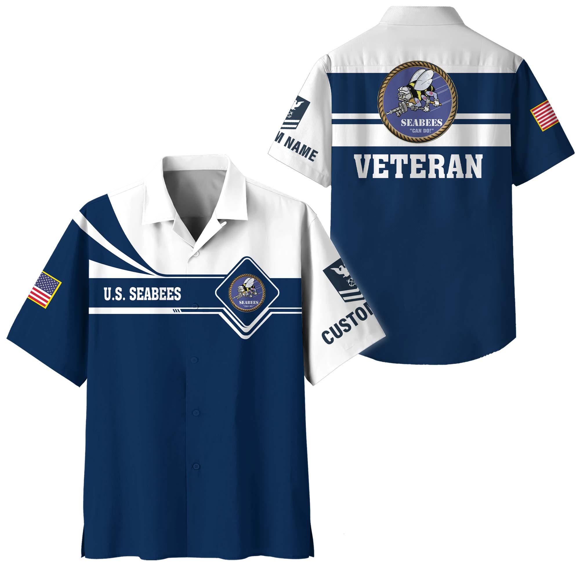 Premium Custom US Seabees Hawaiian Shirt VPVC408309, Gifts For Seabees Veteran, Gifts For Veterans Day