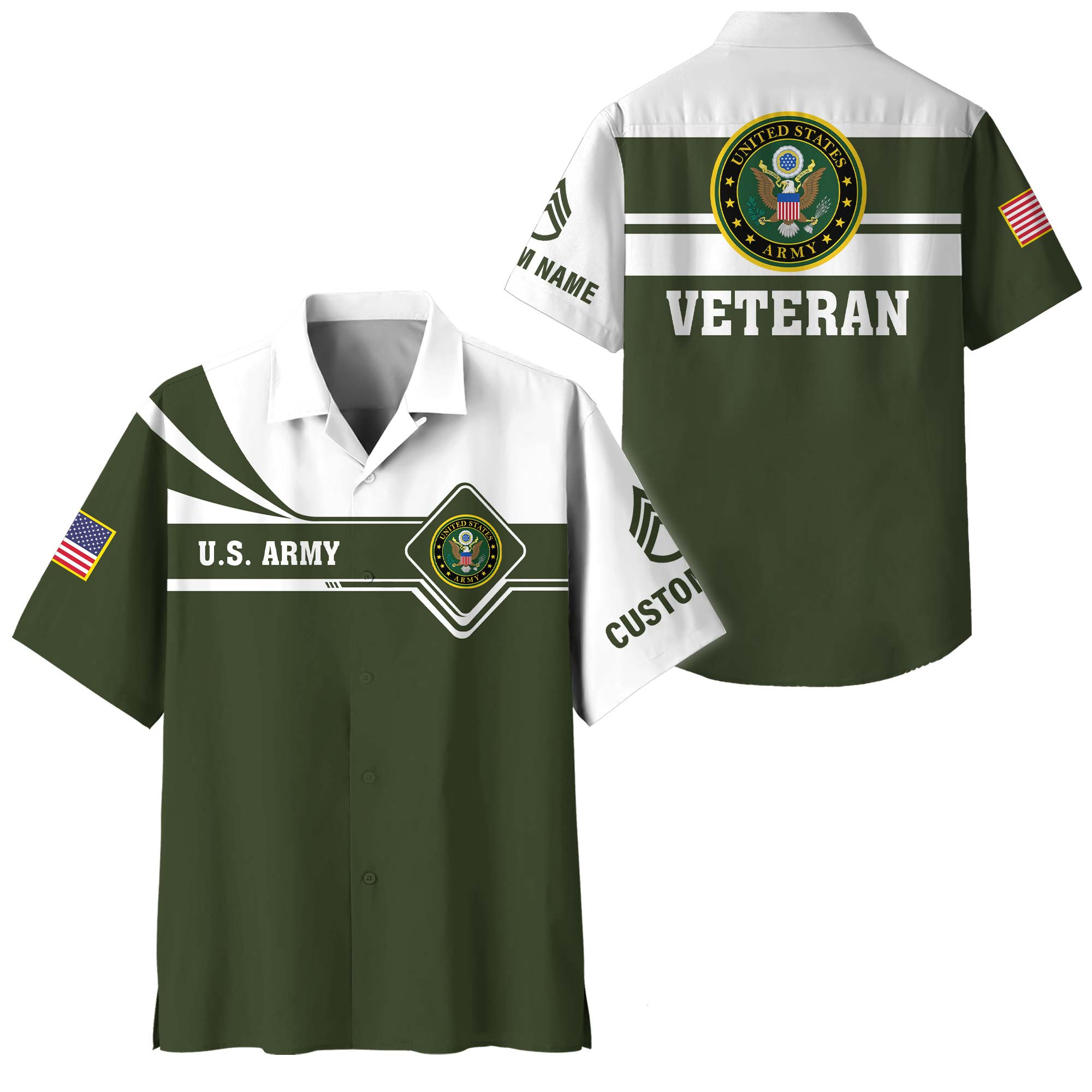 Premium Custom US Army Hawaiian Shirt VPVC400025, Gifts For Army Veteran, Gifts For Veterans Day