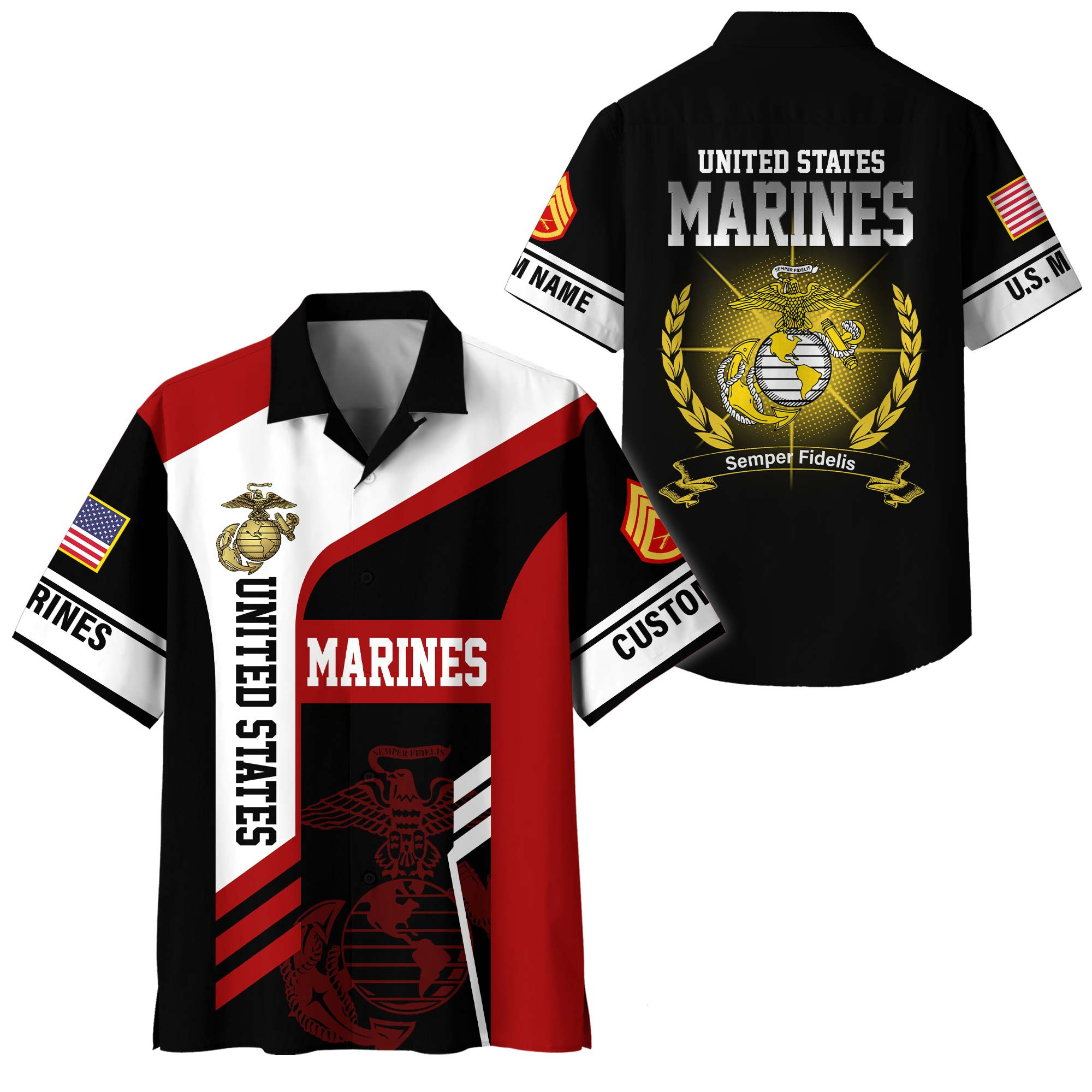 Premium Custom USMC Hawaiian Shirt VPVC408333, Gifts For Marine Veteran, Gifts For Veterans Day