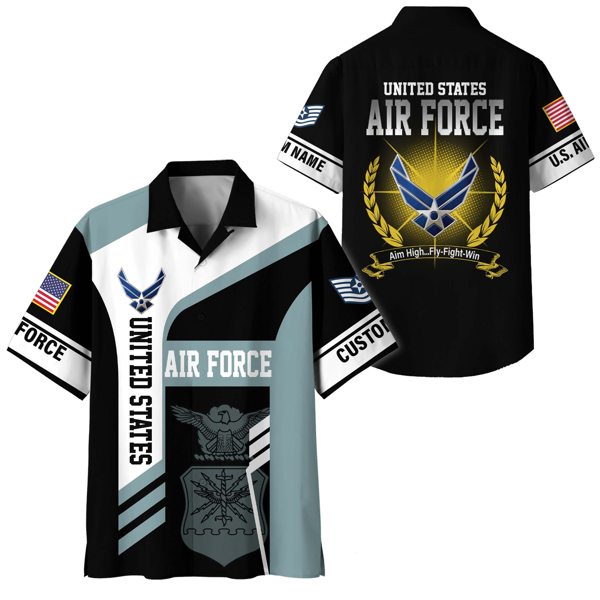 Premium Custom USAF Hawaiian Shirt VPVC408334, Gifts For Air Force Veteran, Gifts For Veterans Day