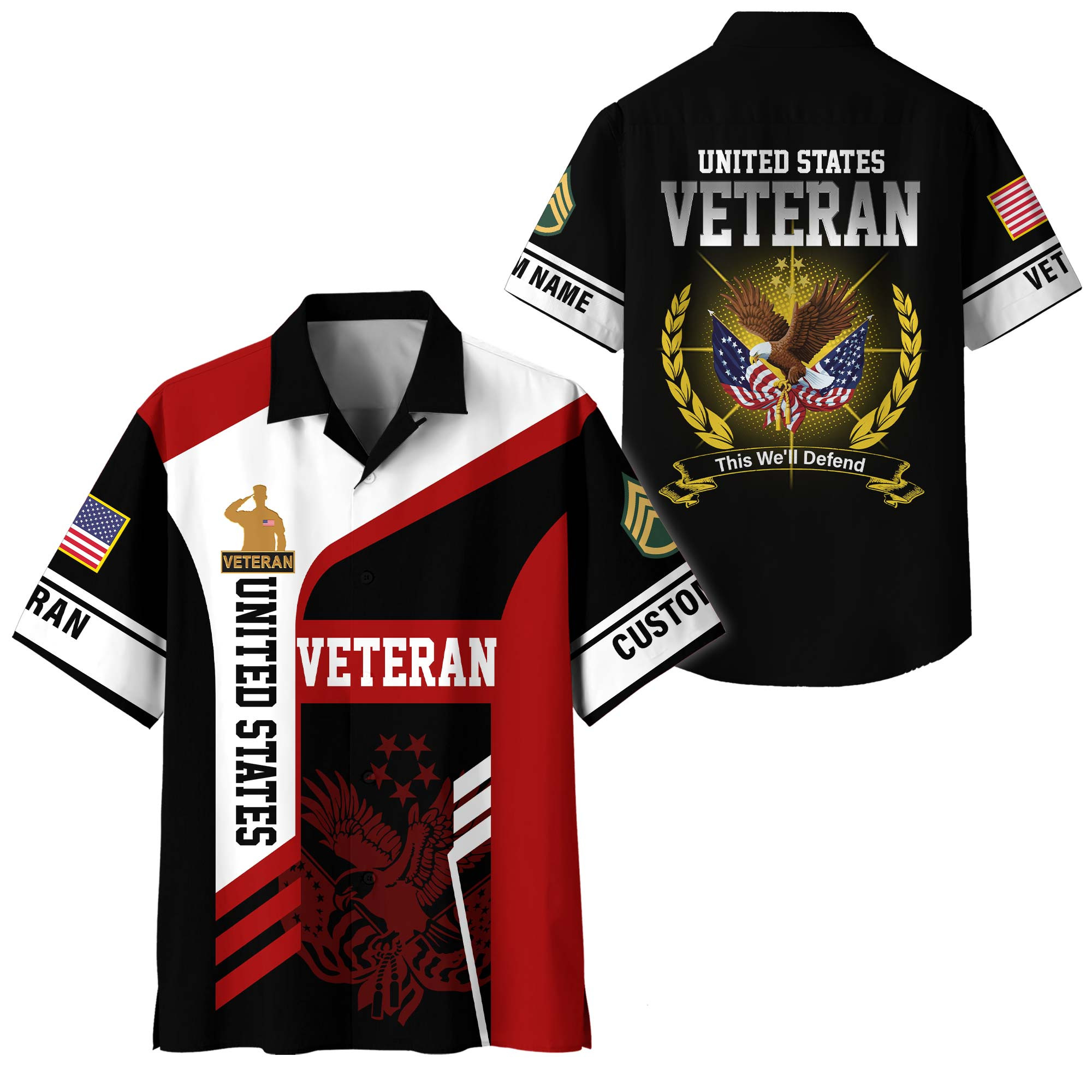 Premium Custom US Veteran Hawaiian Shirt VPVC408337, Gifts For US Veteran, Gifts For Veterans Day