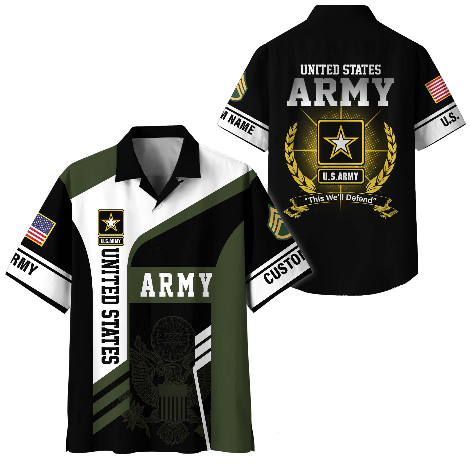 Premium Custom US Army Hawaiian Shirt VPVC400028, Gifts For Army Veteran, Gifts For Veterans Day