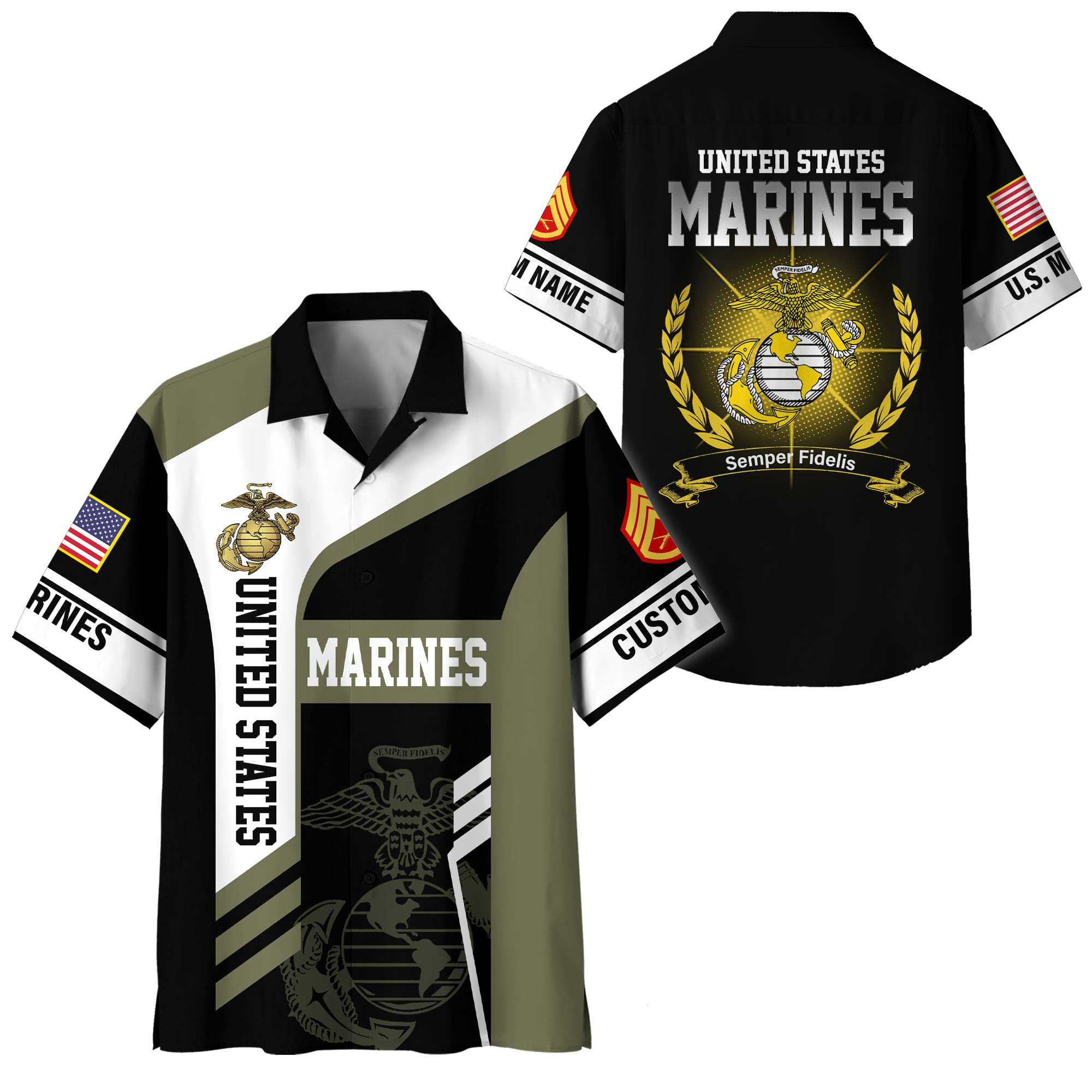 Premium Custom USMC Hawaiian Shirt VPVC400029, Gifts For Marine Veteran, Gifts For Veterans Day