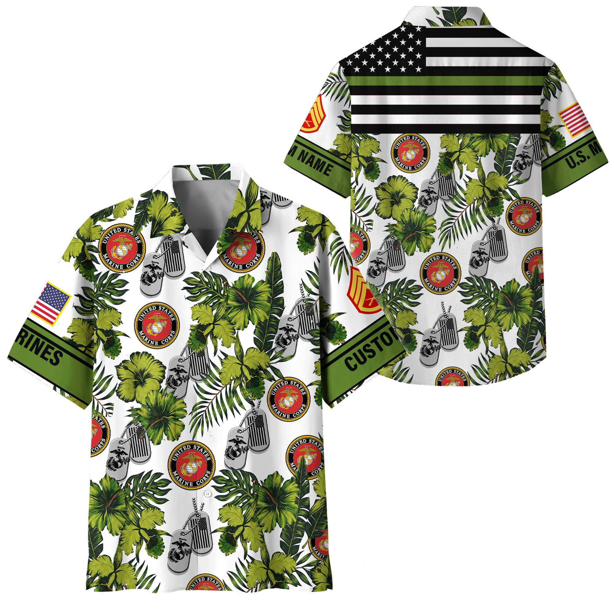Premium Custom USMC Hawaiian Shirt VPVC408343, Gifts For Marine Veteran, Gifts For Veterans Day