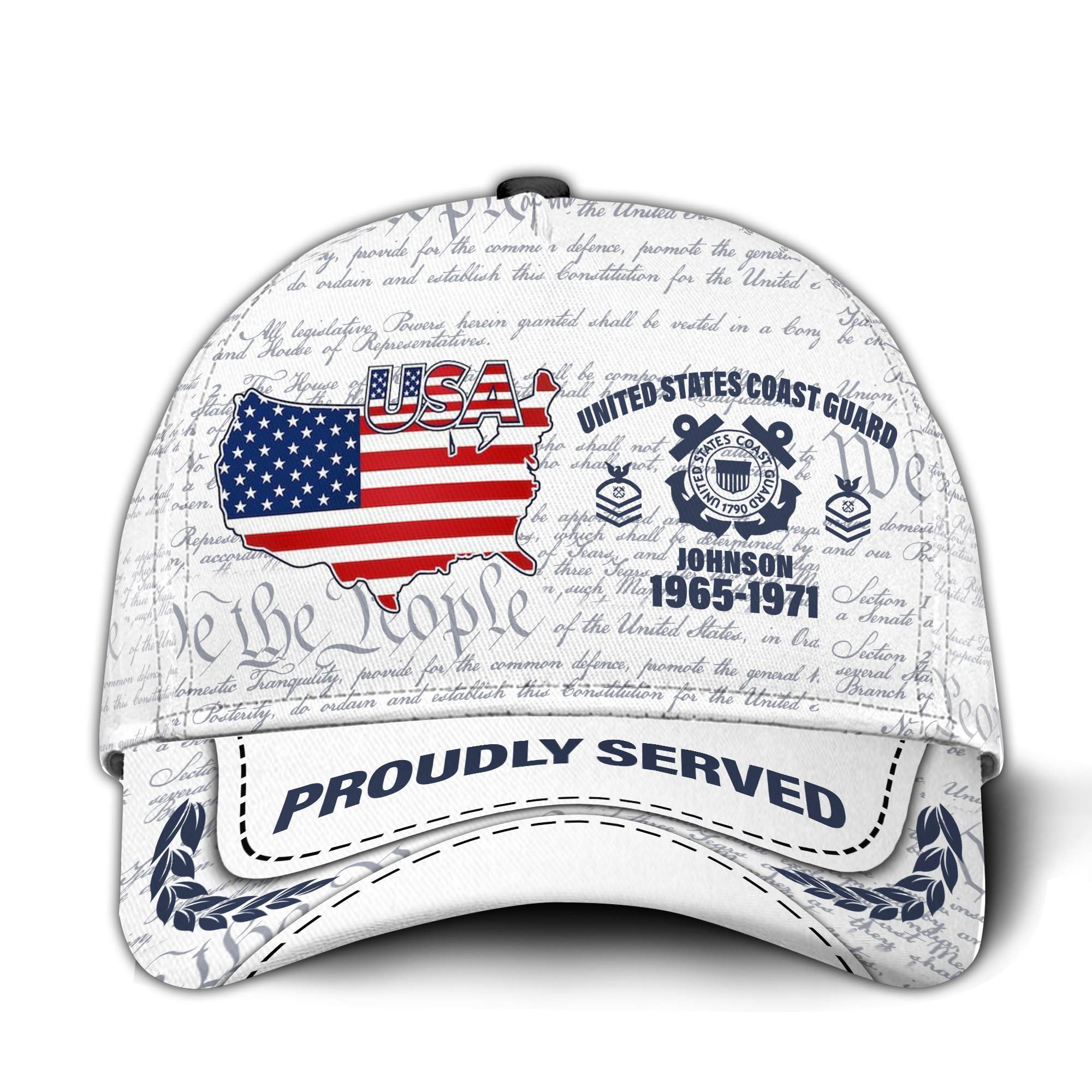Premium Custom USCG Veteran Hat VPVC015505, Cap For Coast Guard Veterans, Gifts For Veterans Day, Father’s Day
