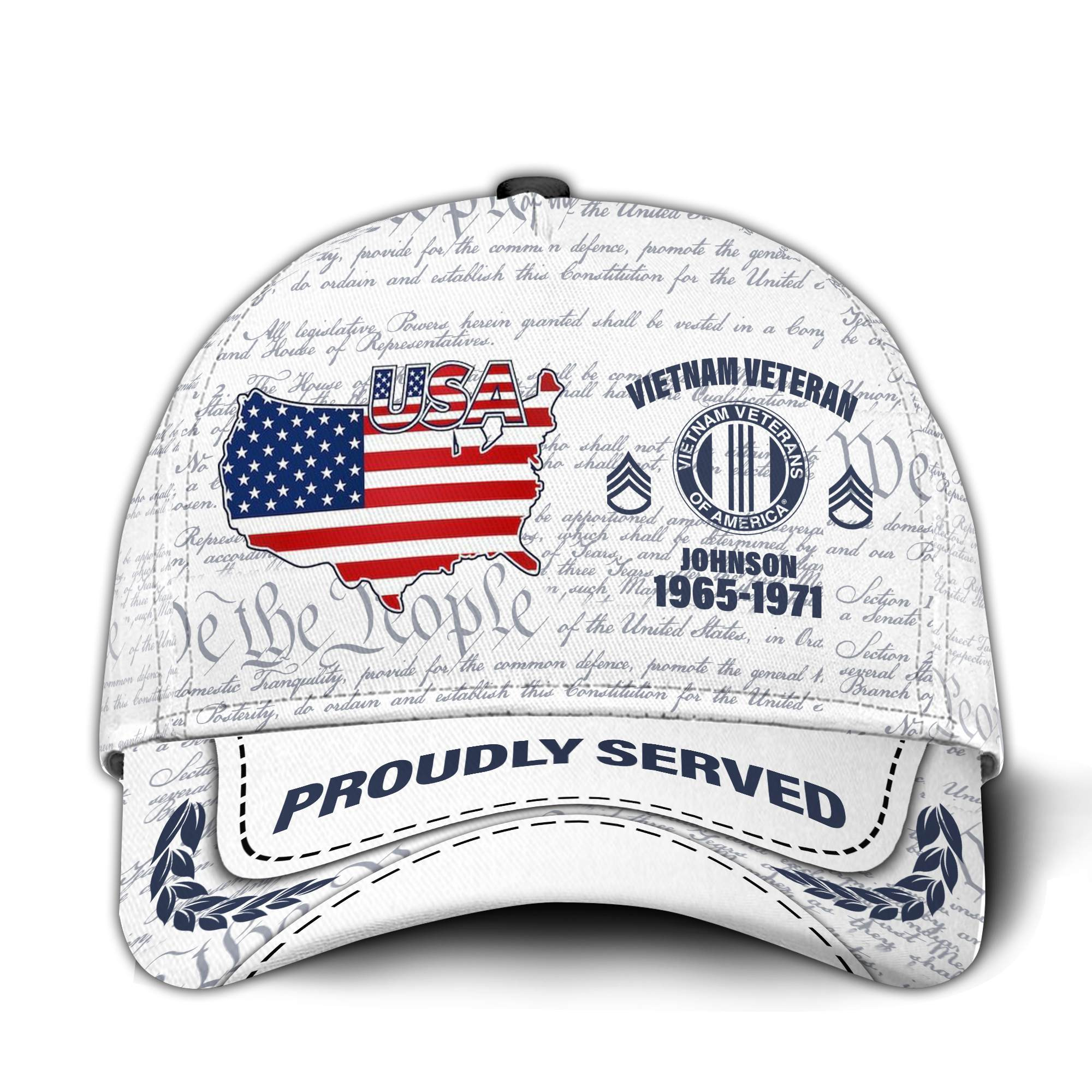 Premium Custom Vietnam Veteran Hat VPVC015506, Cap For Vietnam Veterans, Gifts For Veterans Day, Father’s Day