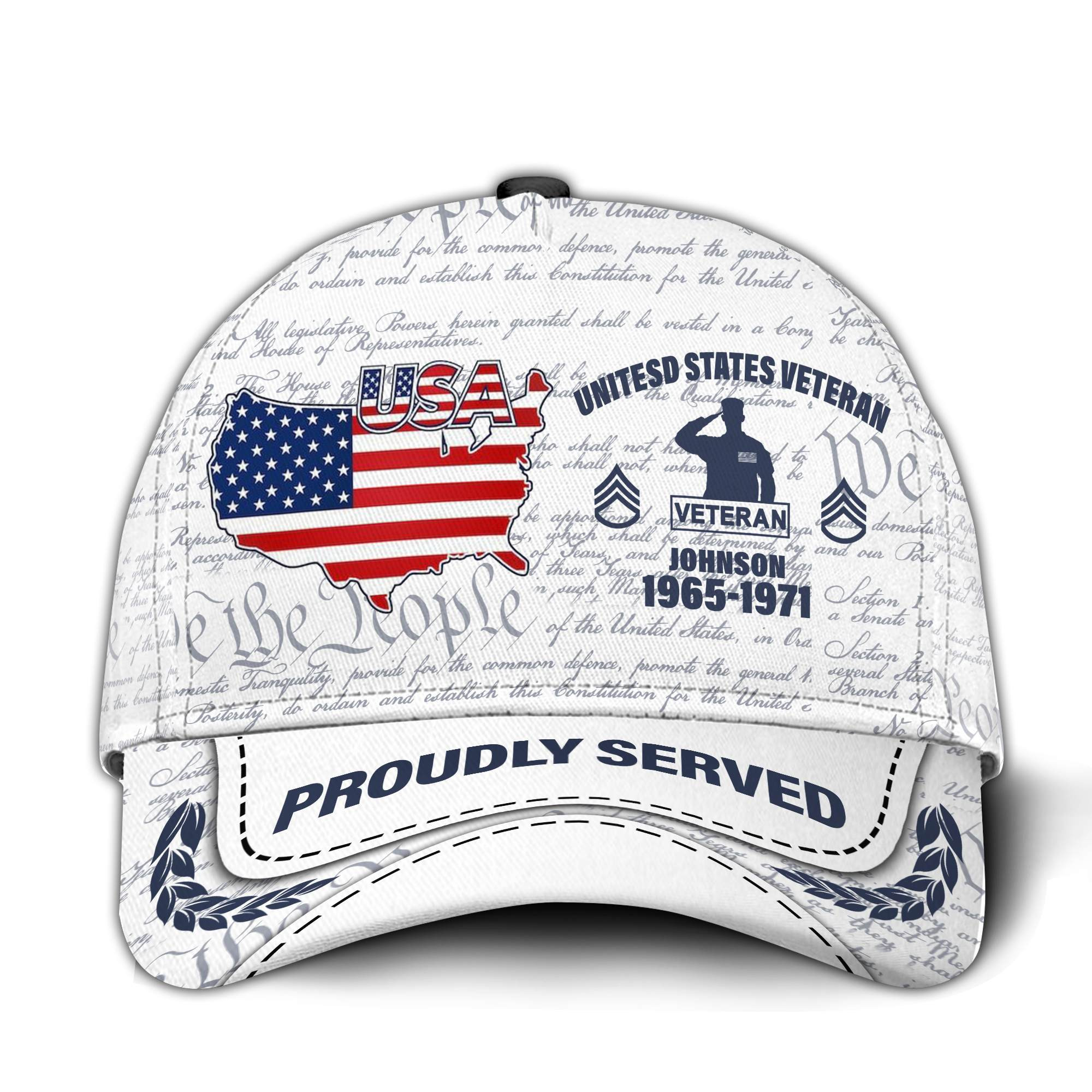 Premium Custom US Veteran Hat VPVC015507, Cap For US Veterans, Gifts For Veterans Day, Father’s Day