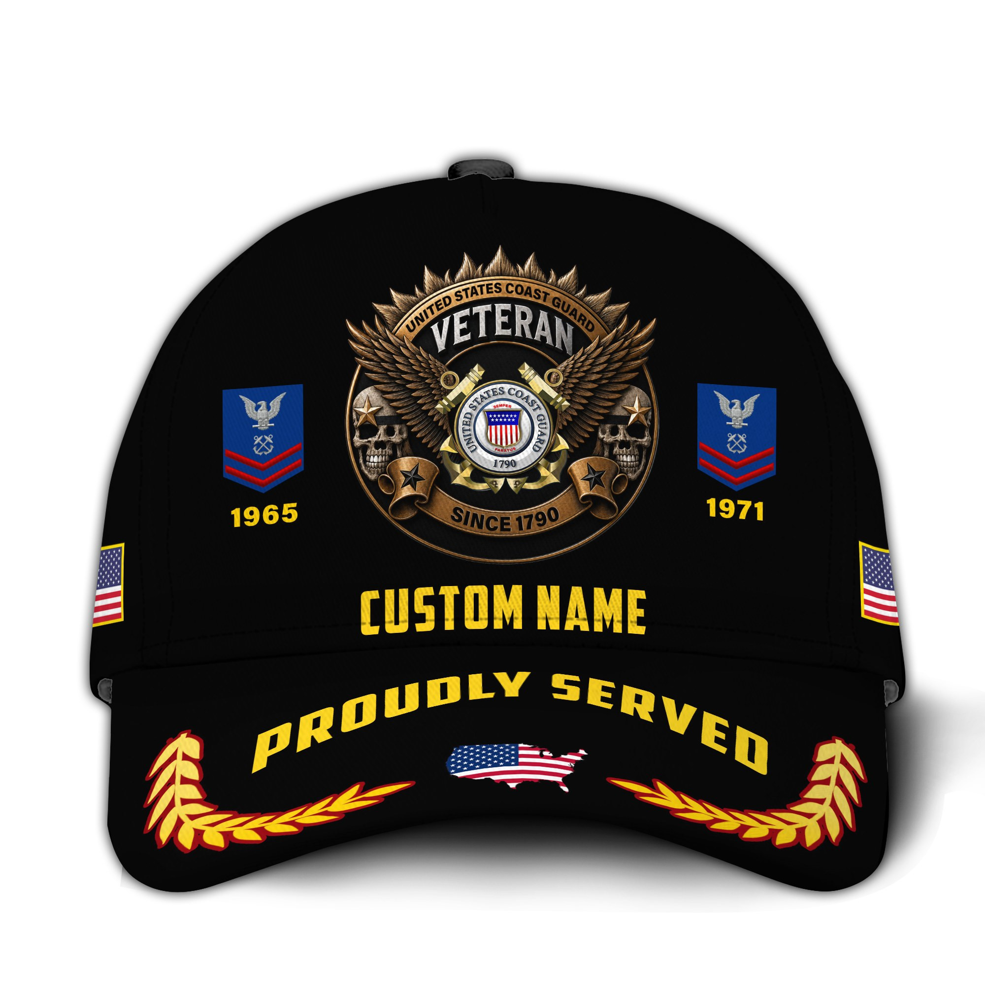 Premium Custom USCG Veteran Hat VPVC015605, Cap For Coast Guard Veterans, Gifts For Veterans Day, Father’s Day