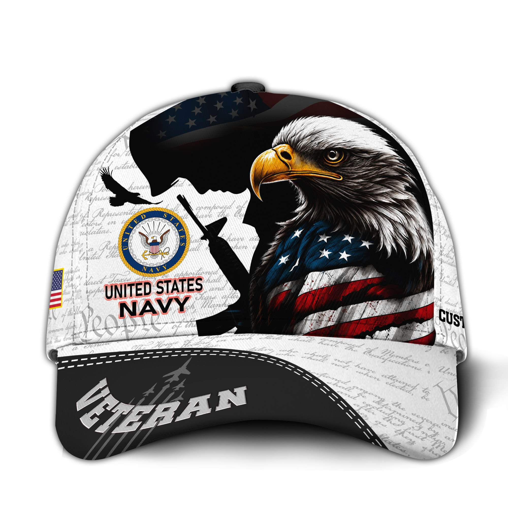 Premium Custom US Navy Veteran Hat VPVC015702, Cap For Navy Veterans, Gifts For Veterans Day, Father’s Day