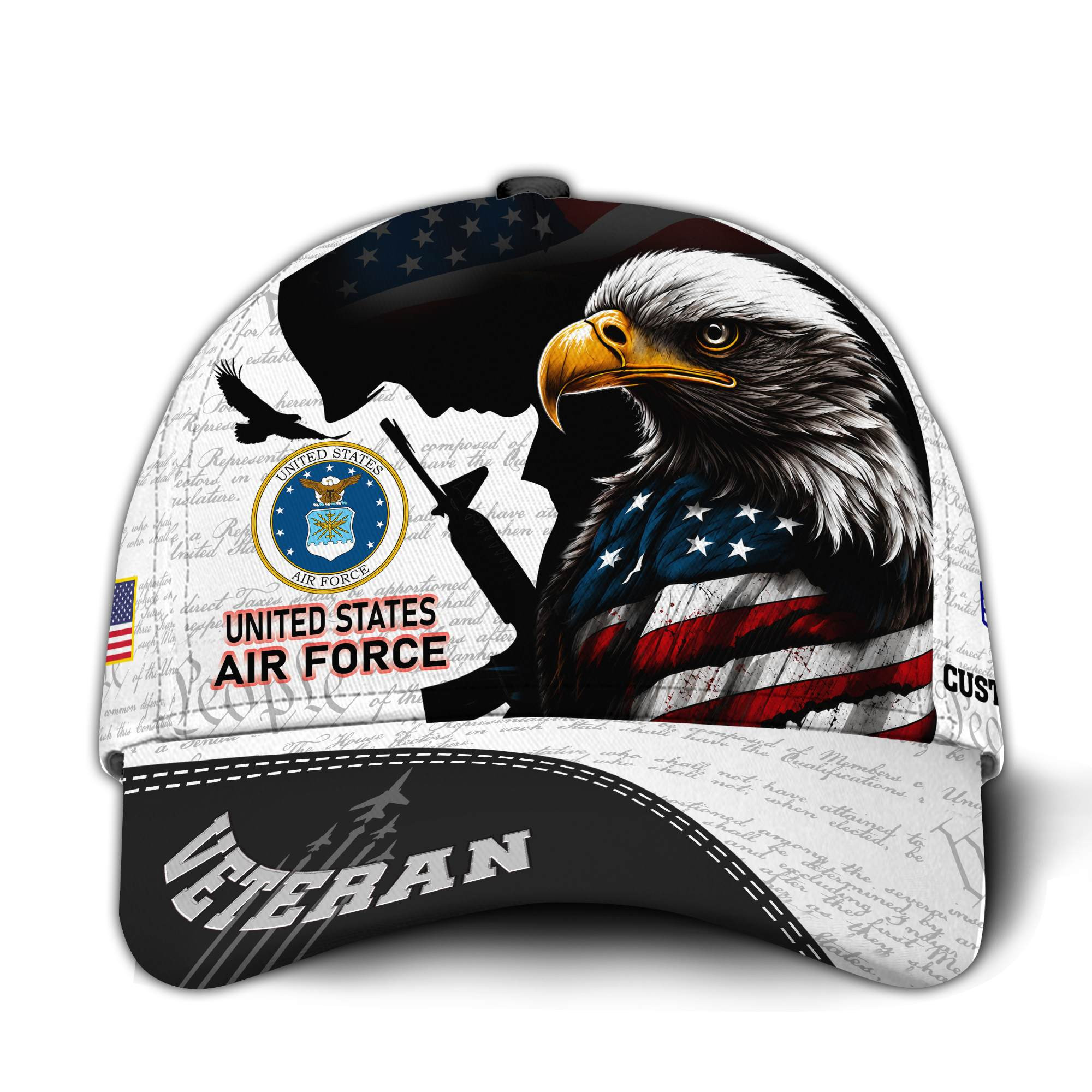 Premium Custom USAF Veteran Hat VPVC015704, Cap For Air Force Veterans, Gifts For Veterans Day, Father’s Day