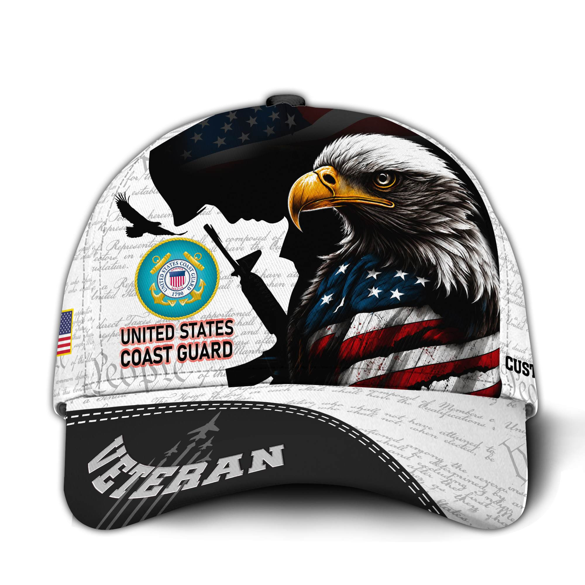 Premium Custom USCG Veteran Hat VPVC015705, Cap For Coast Guard Veterans, Gifts For Veterans Day, Father’s Day