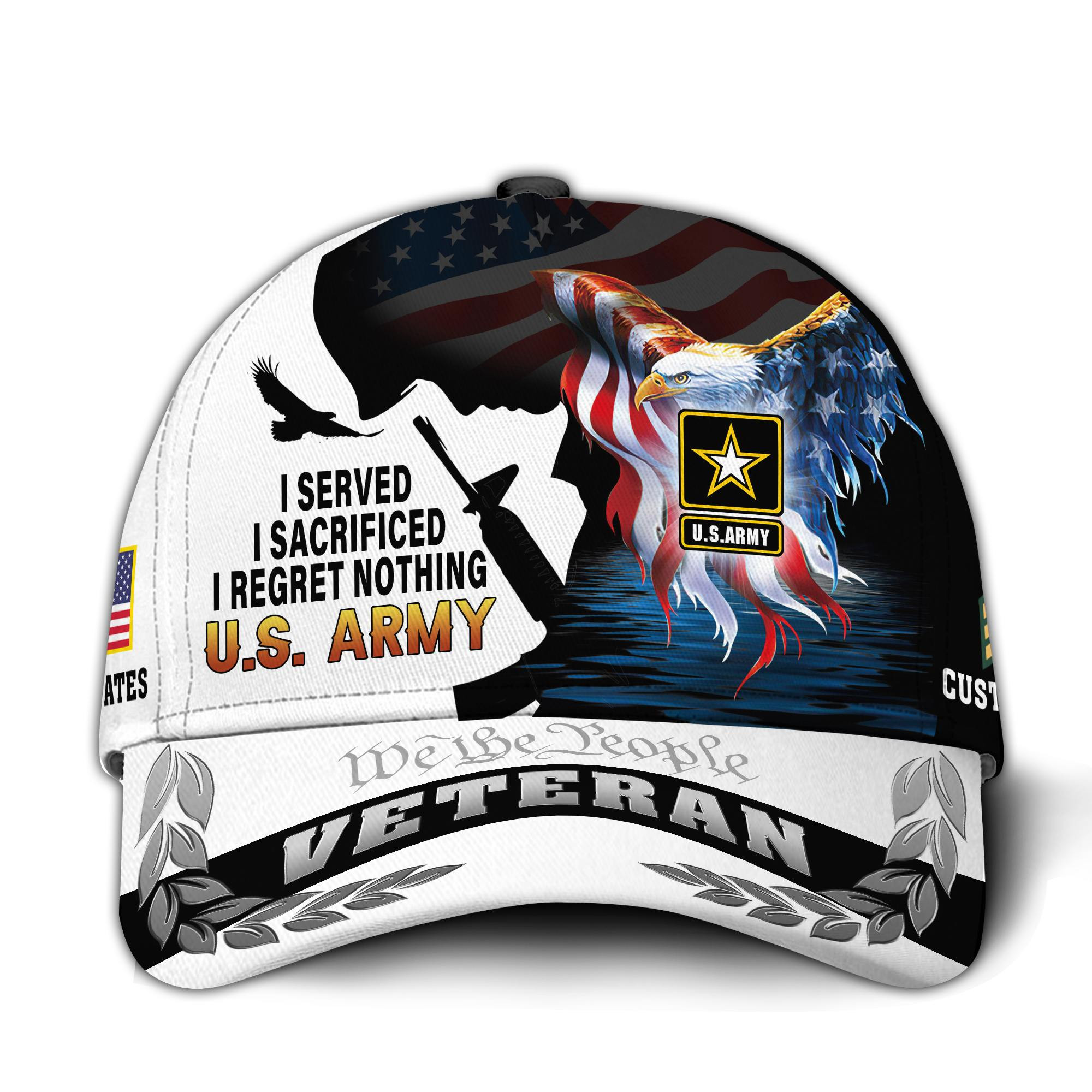 Premium Custom US Army Veteran Hat VPVC015801, Cap For Army Veterans, Gifts For Veterans Day, Father’s Day
