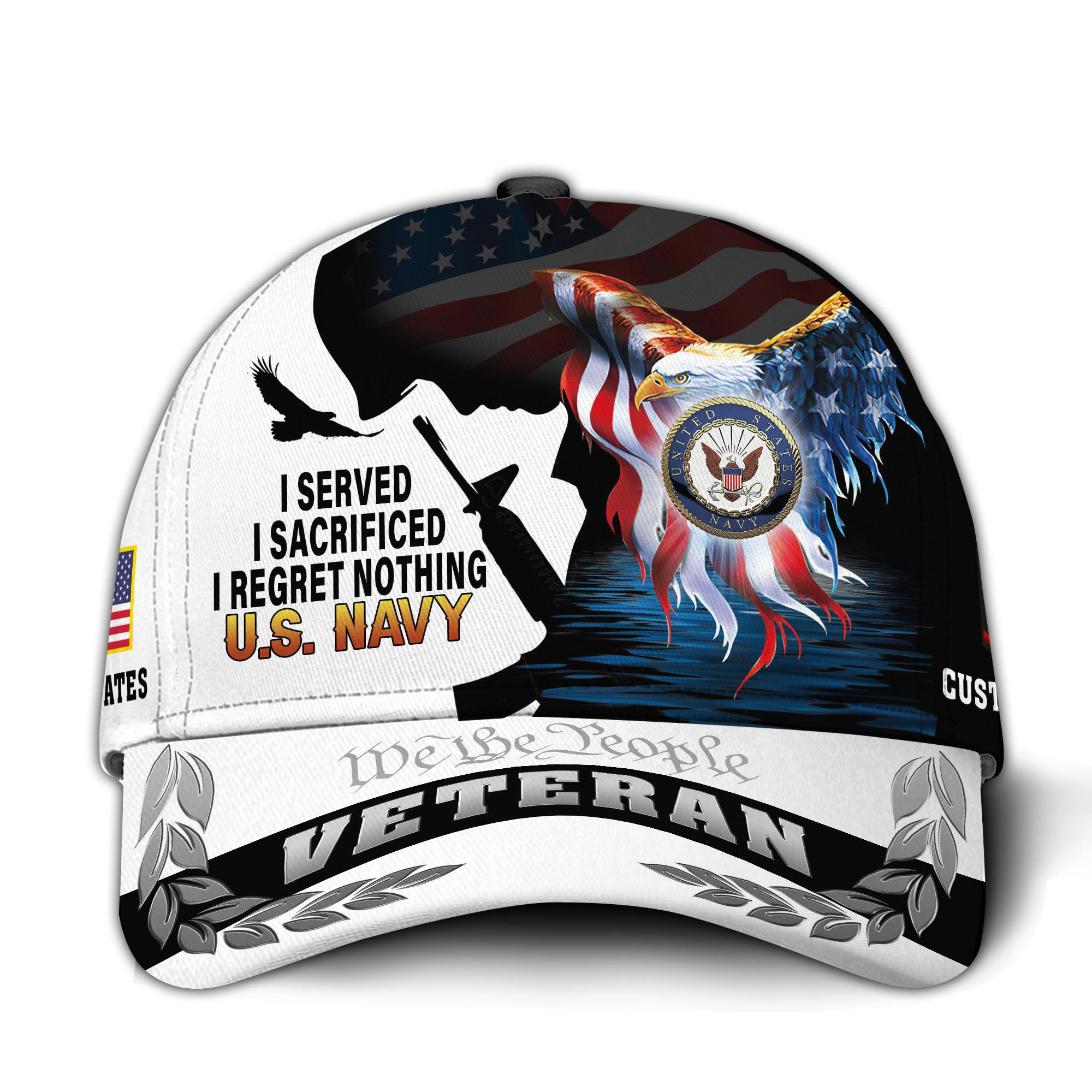 Premium Custom US Navy Veteran Hat VPVC015802, Cap For Navy Veterans, Gifts For Veterans Day, Father’s Day