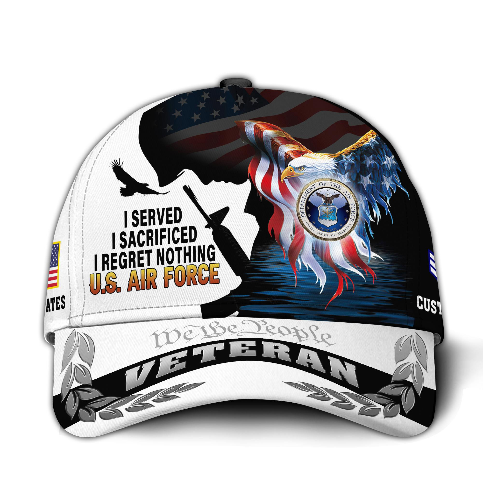 Premium Custom USAF Veteran Hat VPVC015804, Cap For Air Force Veterans, Gifts For Veterans Day, Father’s Day