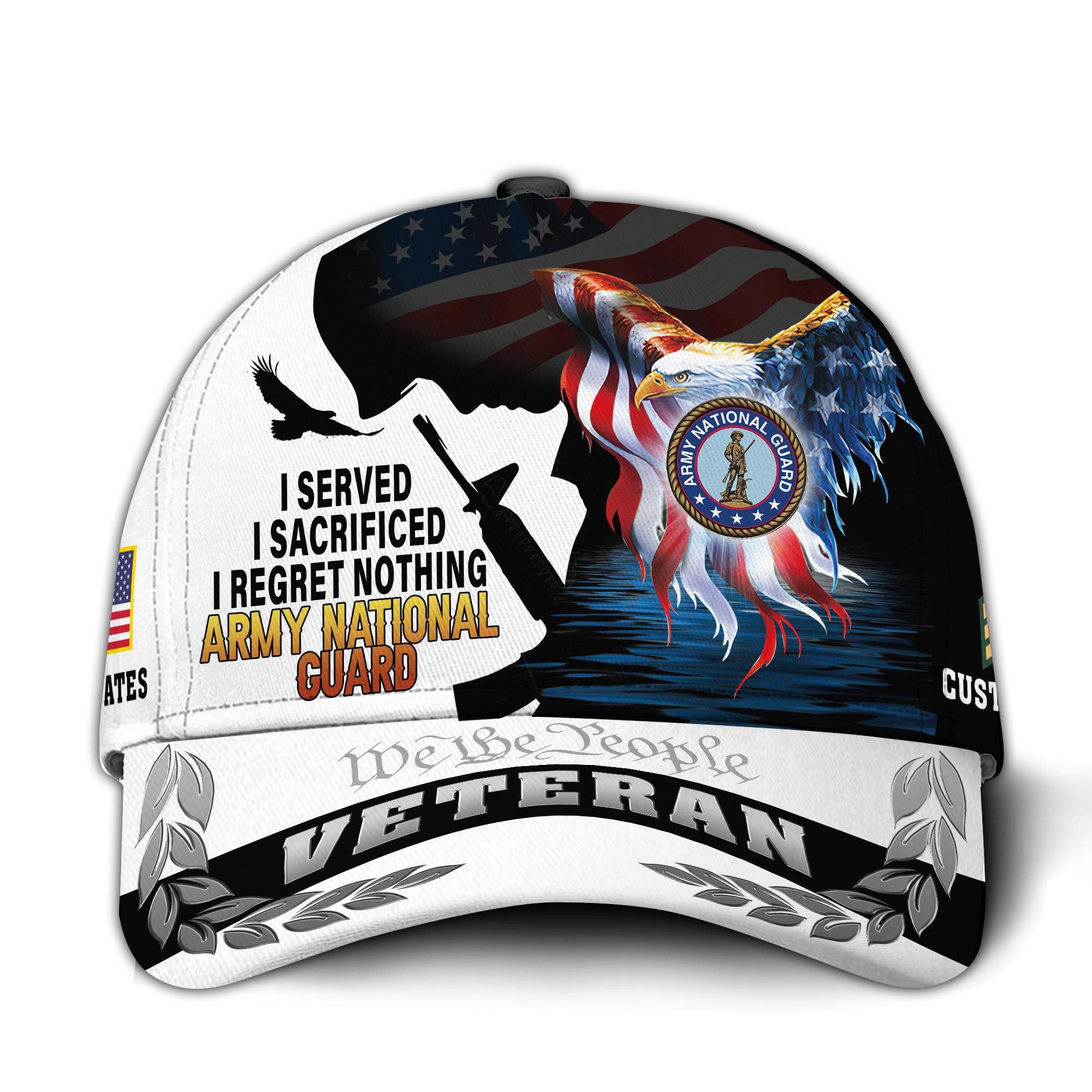 Premium Custom Army National Guard Veteran Hat VPVC015808, Cap For Army National Guard Veteran, Gifts For Veterans Day, Father’s Day
