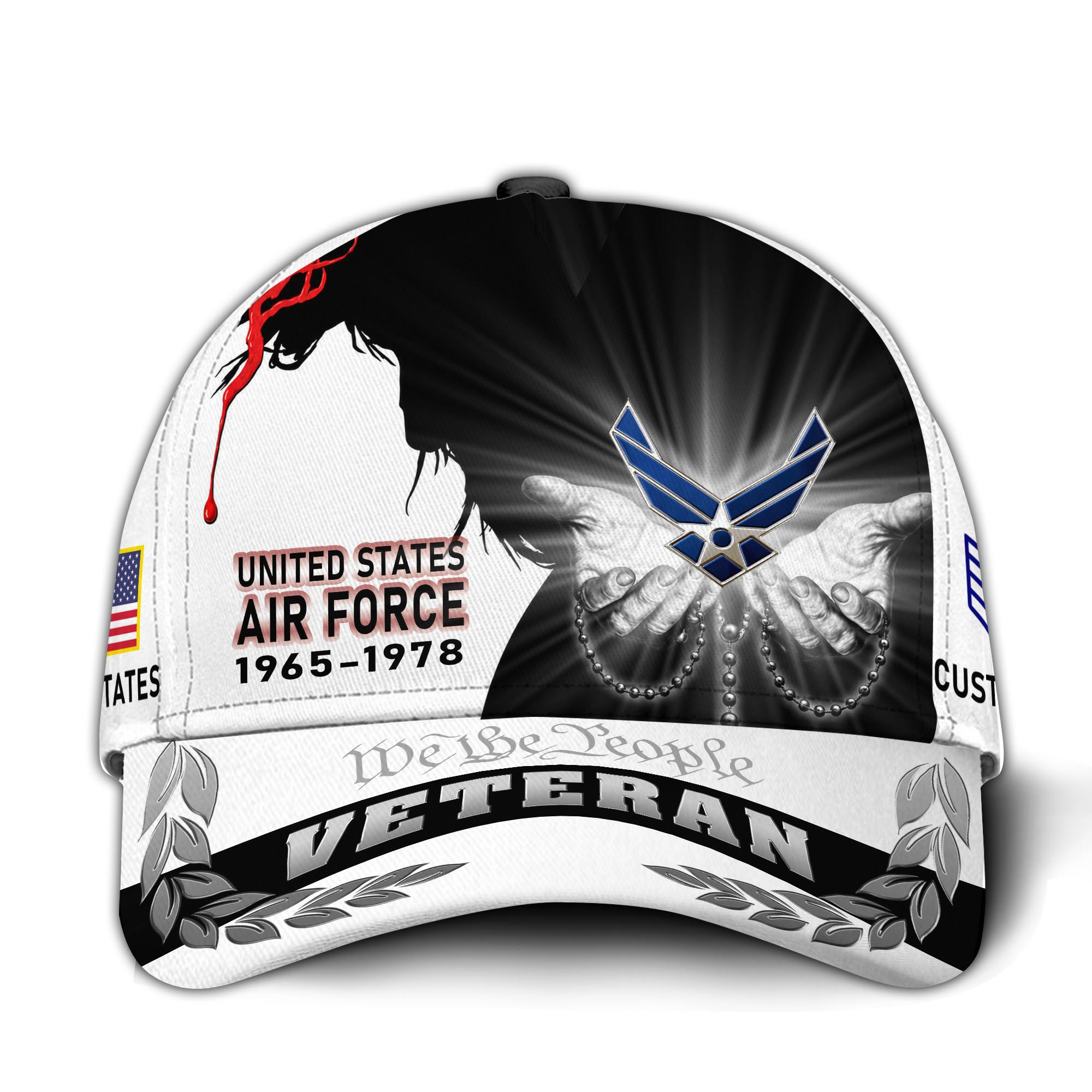 Premium Custom USAF Veteran Hat VPVC016004, Cap For Air Force Veterans, Gifts For Veterans Day, Father’s Day