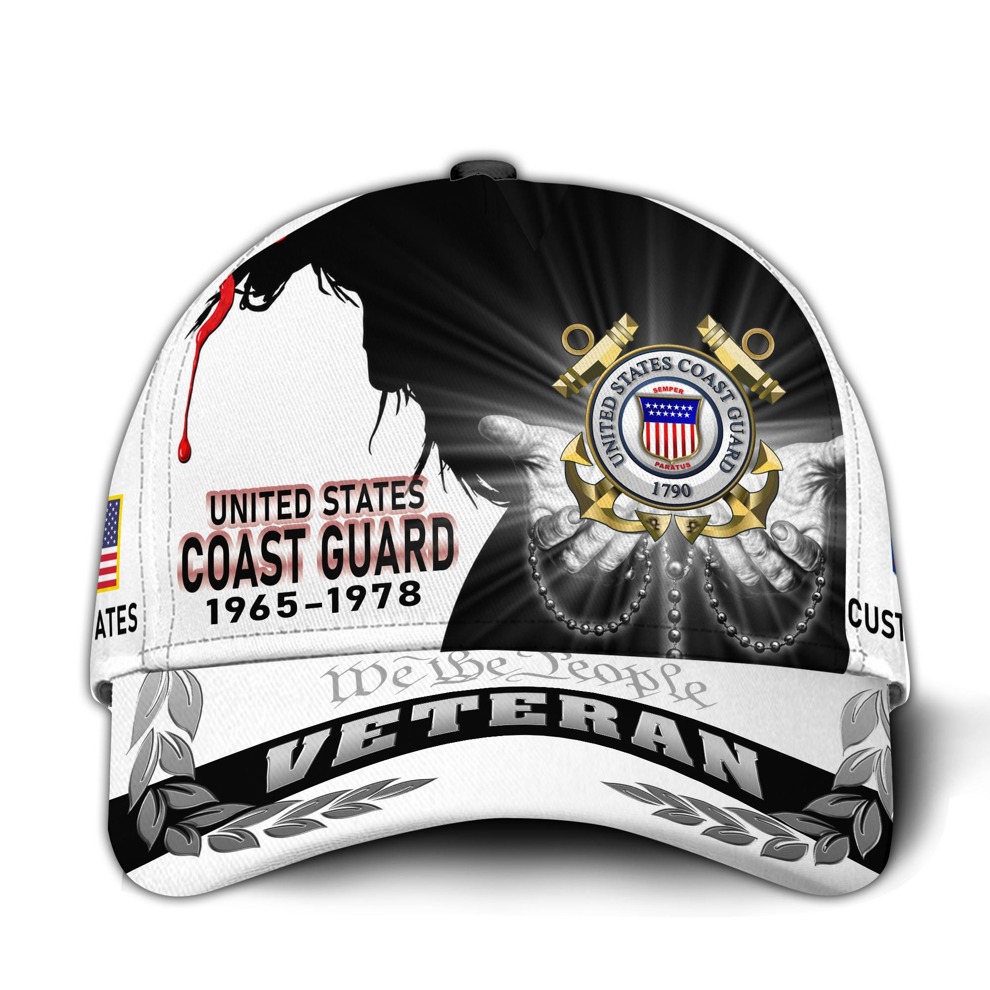 Premium Custom USCG Veteran Hat VPVC016005, Cap For Coast Guard Veterans, Gifts For Veterans Day, Father’s Day