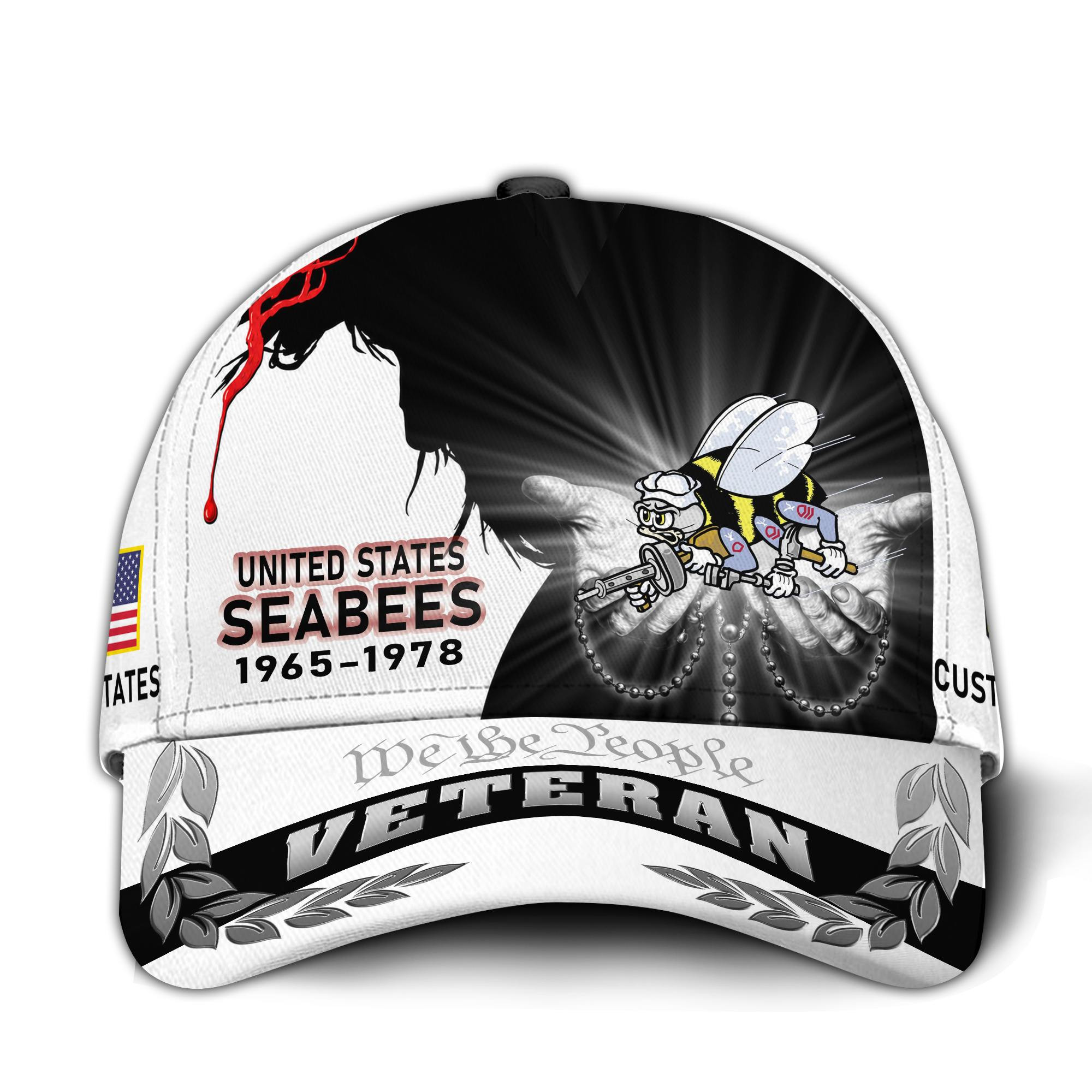 Premium Custom US Seabees Veteran Hat VPVC016009, Cap For Seabees Veteran, Gifts For Veterans Day, Father’s Day