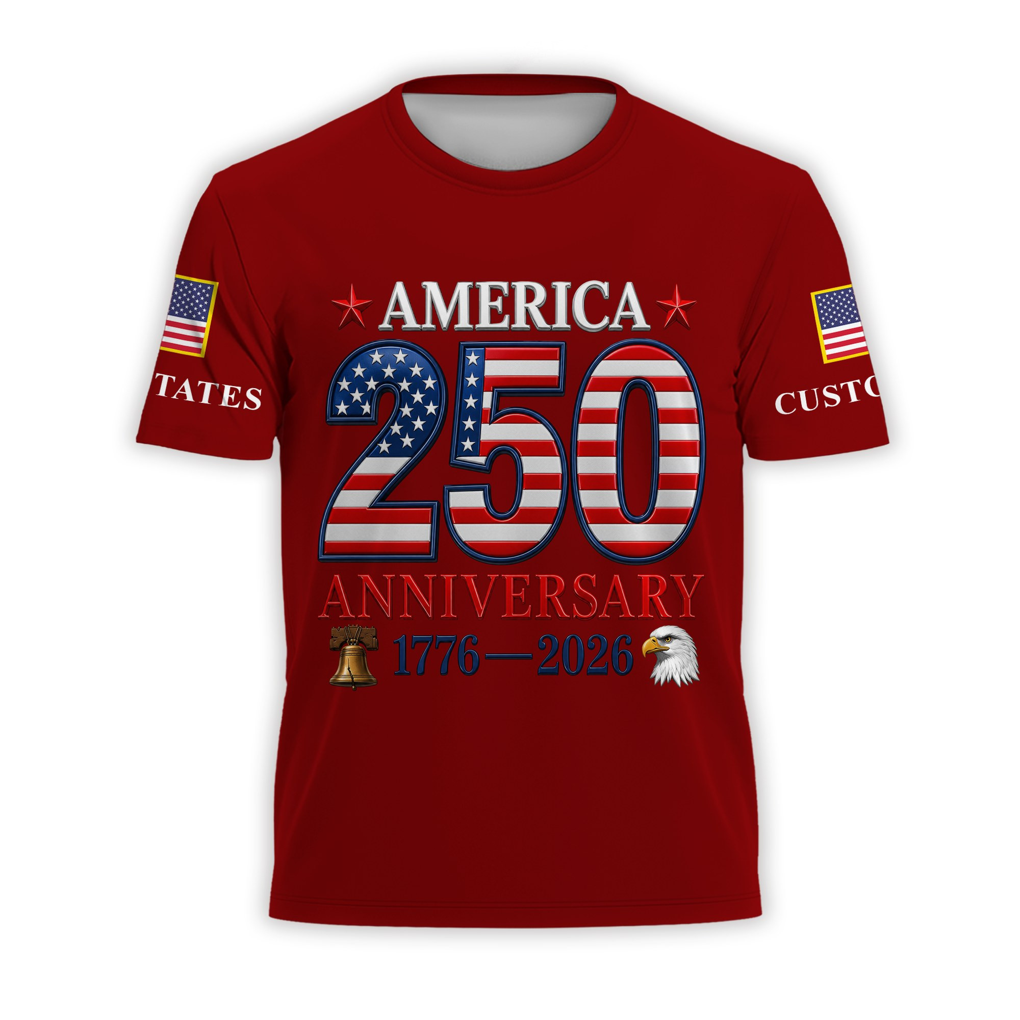 Premium Custom America 250th Anniversary T-Shirt VPVC930890, America 250th T-Shirt, America 250th Birthday, Gifts For US Veteran, Gifts For Independence Day, Veterans Day