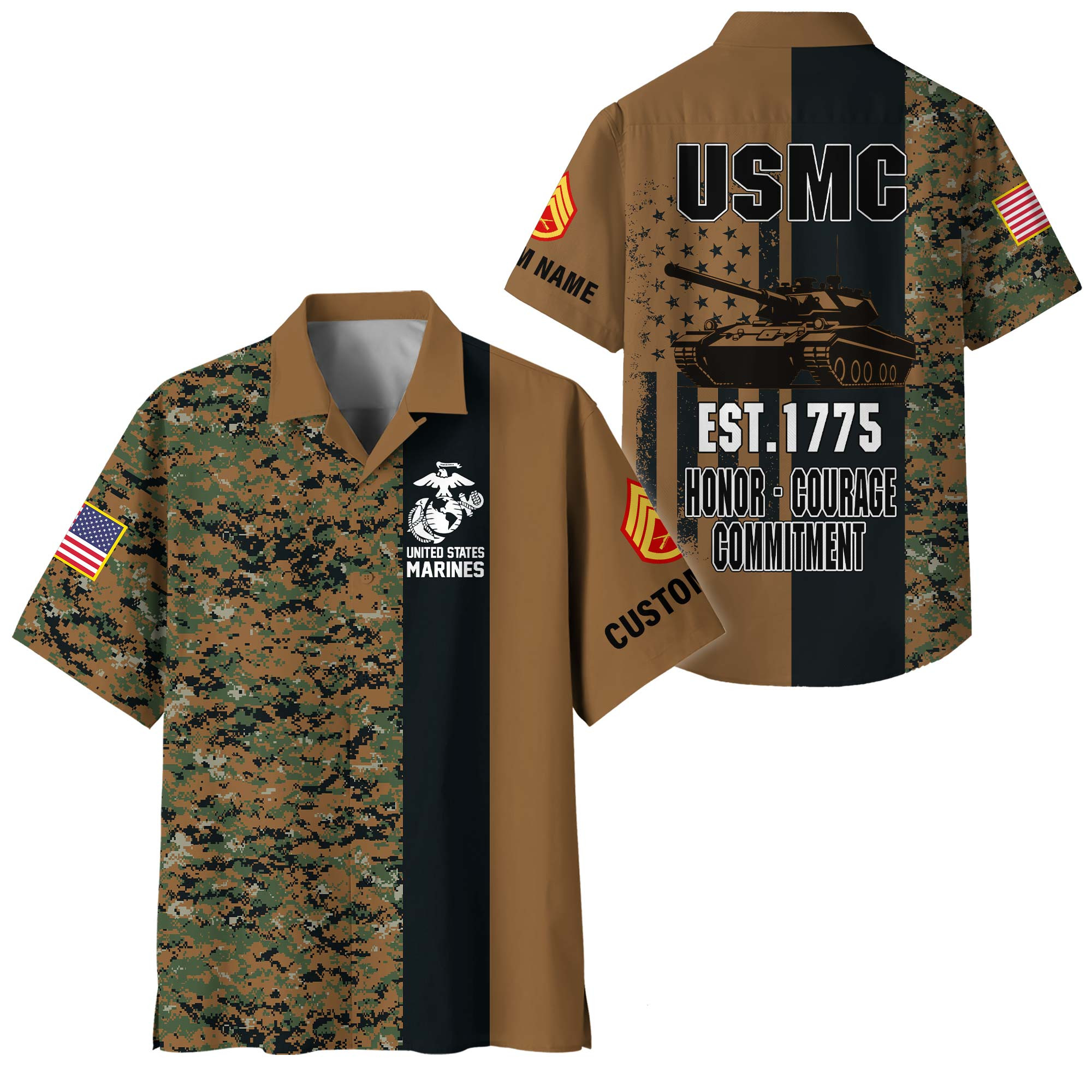 Premium Custom USMC Hawaiian Shirt VPVC408323, Gifts For Marine Veteran, Gifts For Veterans Day