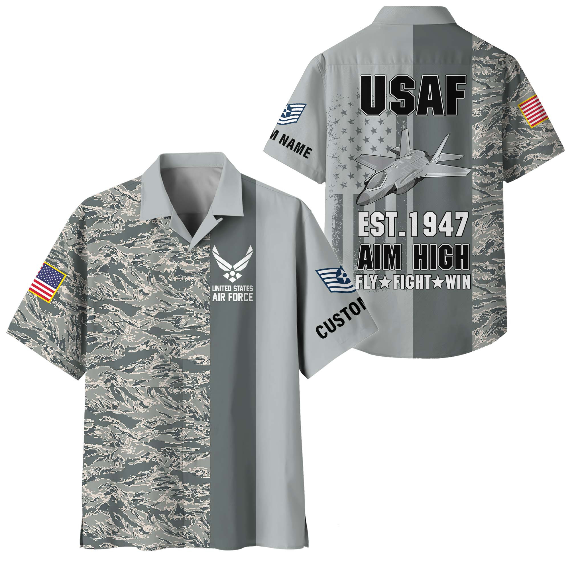 Premium Custom USAF Hawaiian Shirt VPVC408324, Gifts For Air Force Veteran, Gifts For Veterans Day