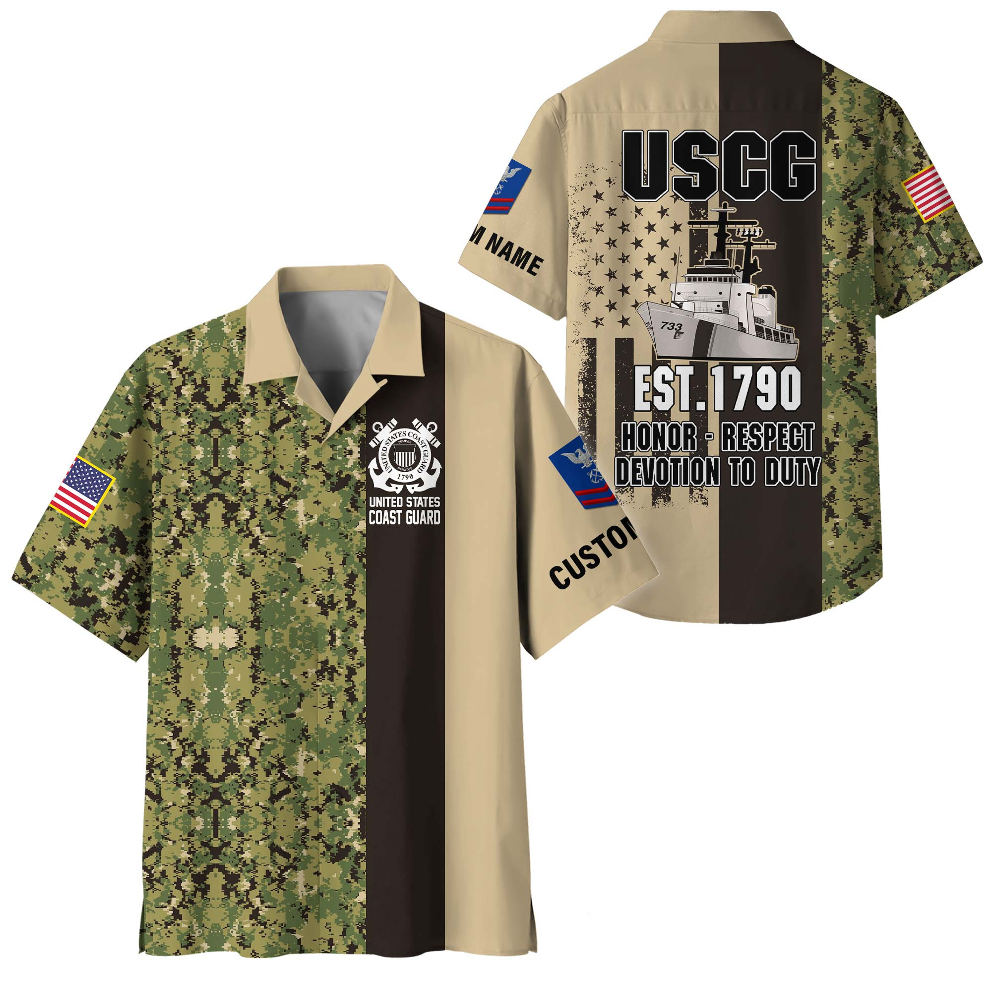 Premium Custom USCG Hawaiian Shirt VPVC408325, Gifts For Coast Guard Veteran, Gifts For Veterans Day
