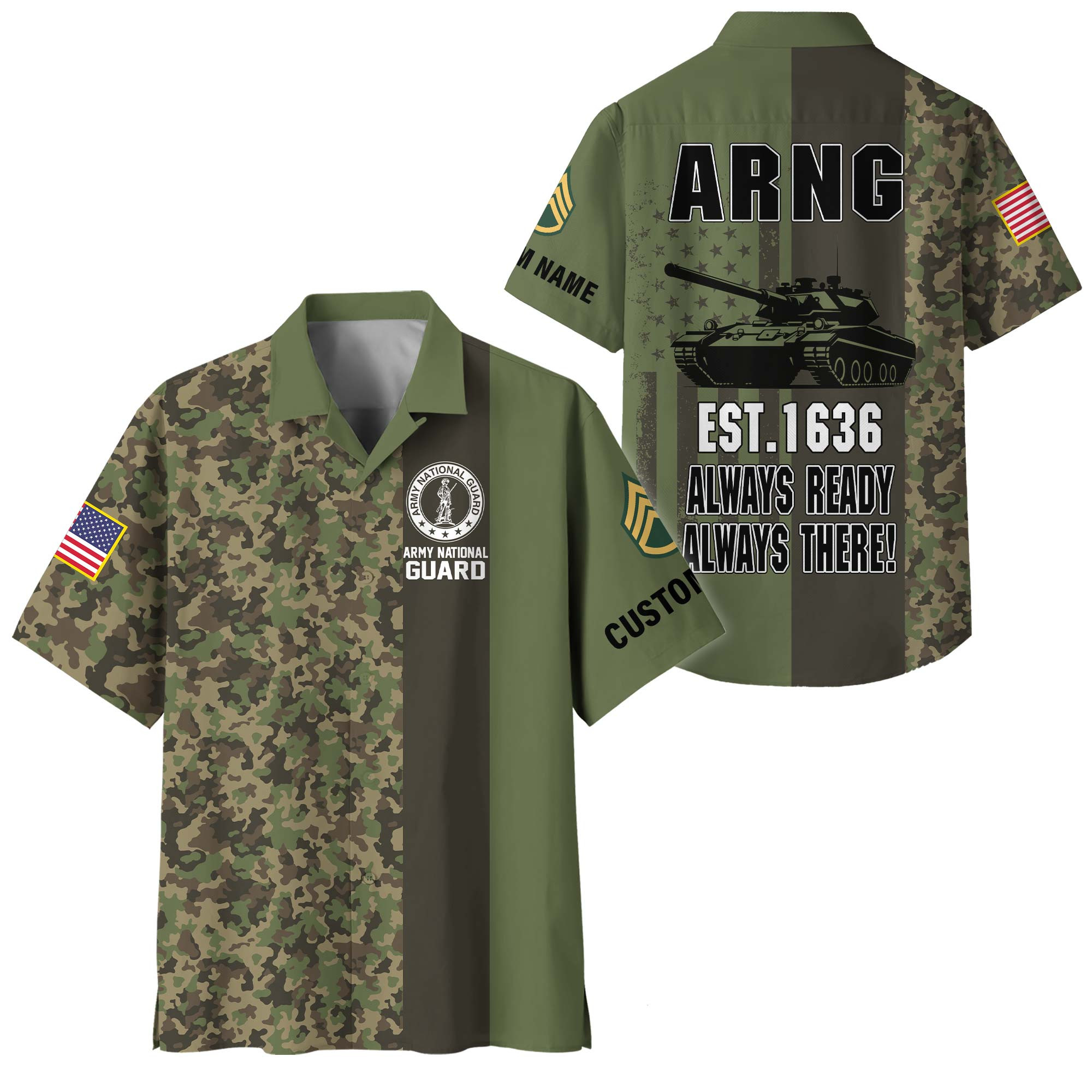 Premium Custom Army National Guard Hawaiian Shirt VPVC408328, Gifts For Army National Guard Veteran, Gifts For Veterans Day