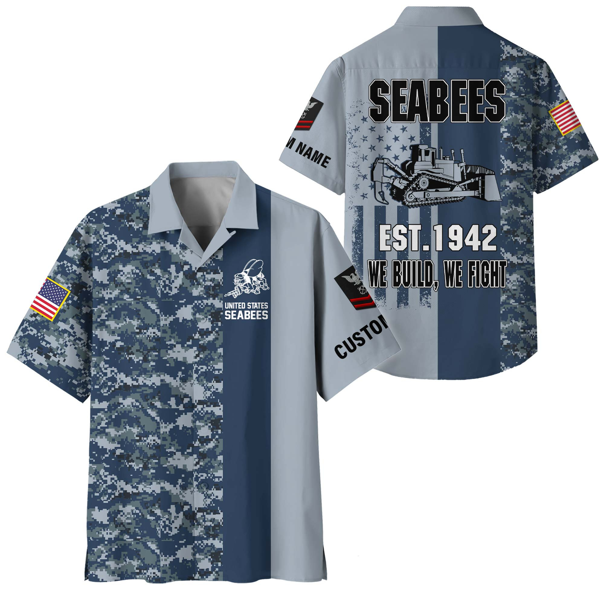 Premium Custom US Seabees Hawaiian Shirt VPVC408329, Gifts For Seabees Veteran, Gifts For Veterans Day
